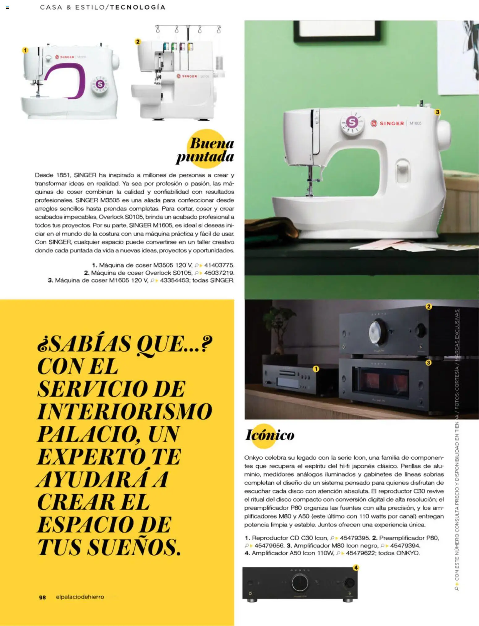 Nuevas ofertas de Palacio De Hierro válidas en toda la República Mexicana desde el 01/09/2026. ¡Encuentra las mejores ofertas en Palacio De Hierro catálogo La Gaceta! | Página: 102 | Productos: Reproductor, Disco, Máquina de coser, Té