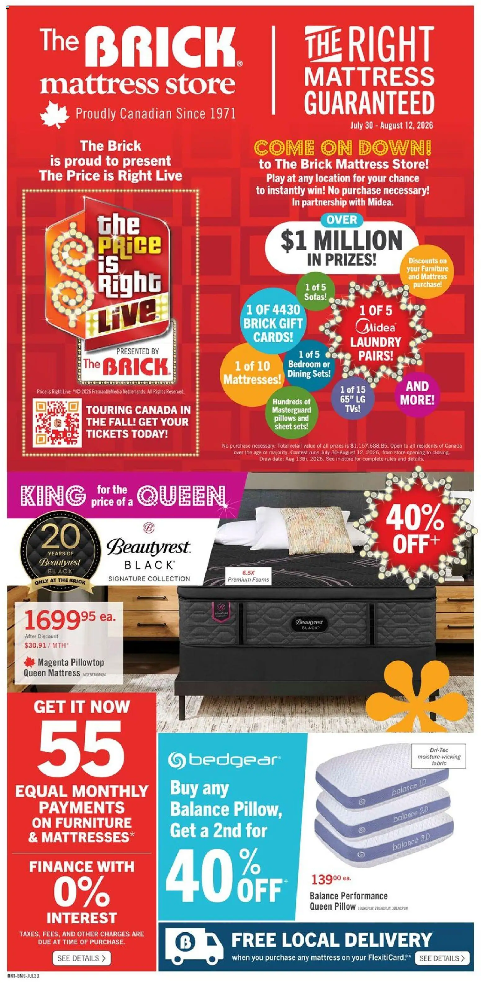 The Brick flyer valid from Jul 30, 2026 | Page: 2 | Products: Mattress, Pillow