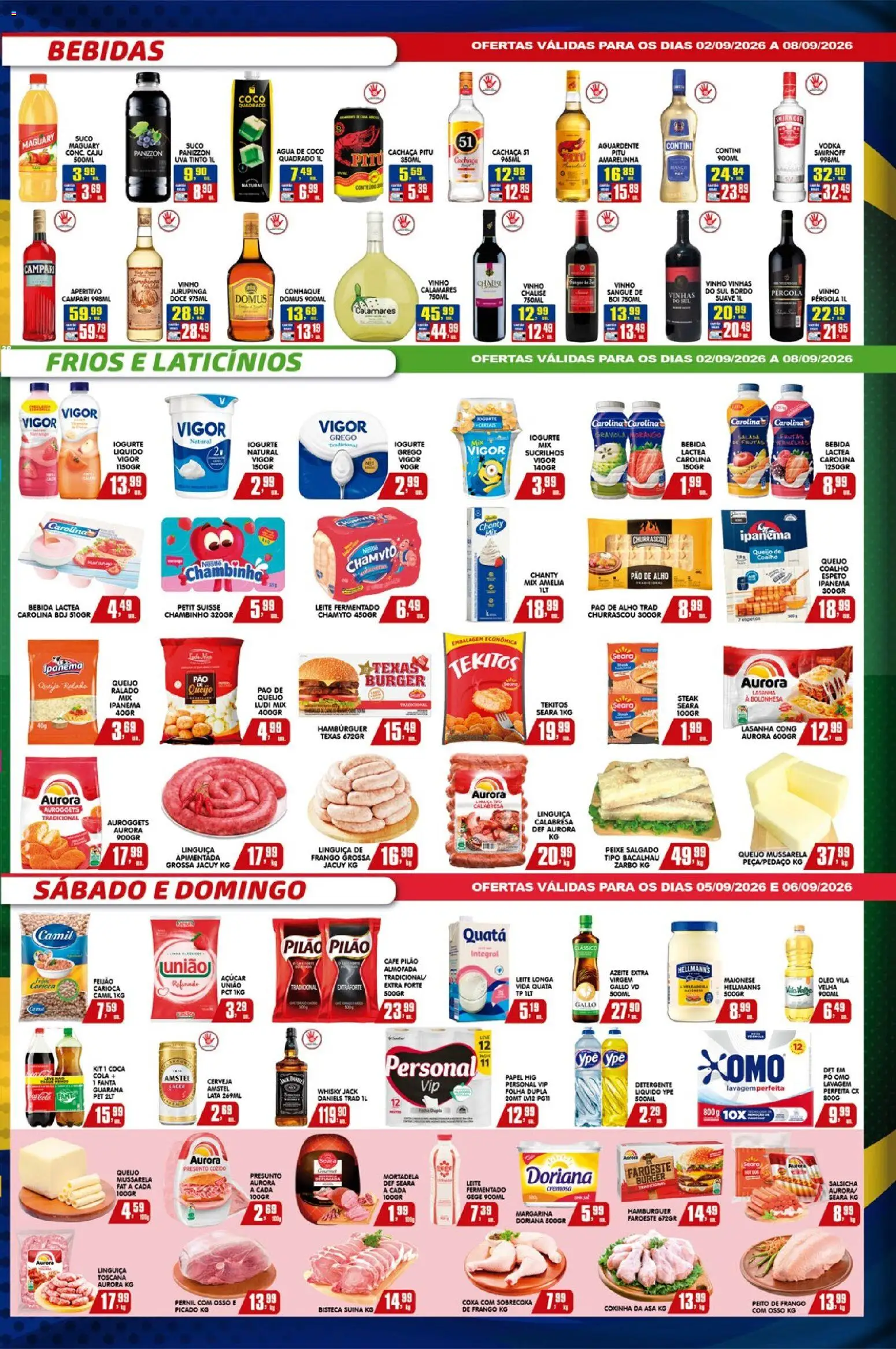 Higa's Supermercado Folheto - válido de 02/09/2026 | Página: 3 | Produtos: Steak, Guaraná, Água, Café pilão