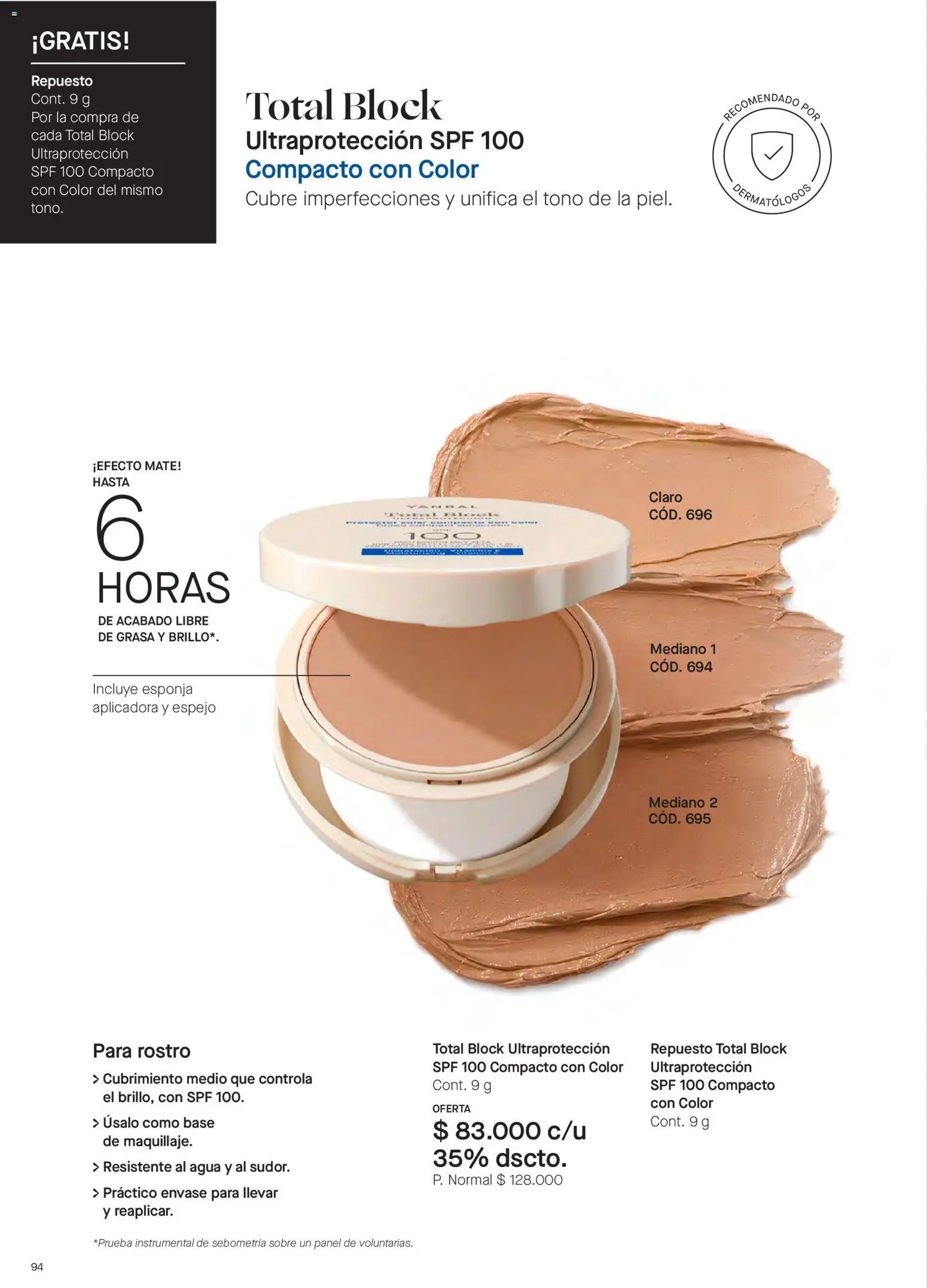 Yanbal revista - valida desde el 15/08/2026 | Página: 94 | Productos: Agua, Esponja, Sobre, Espejo