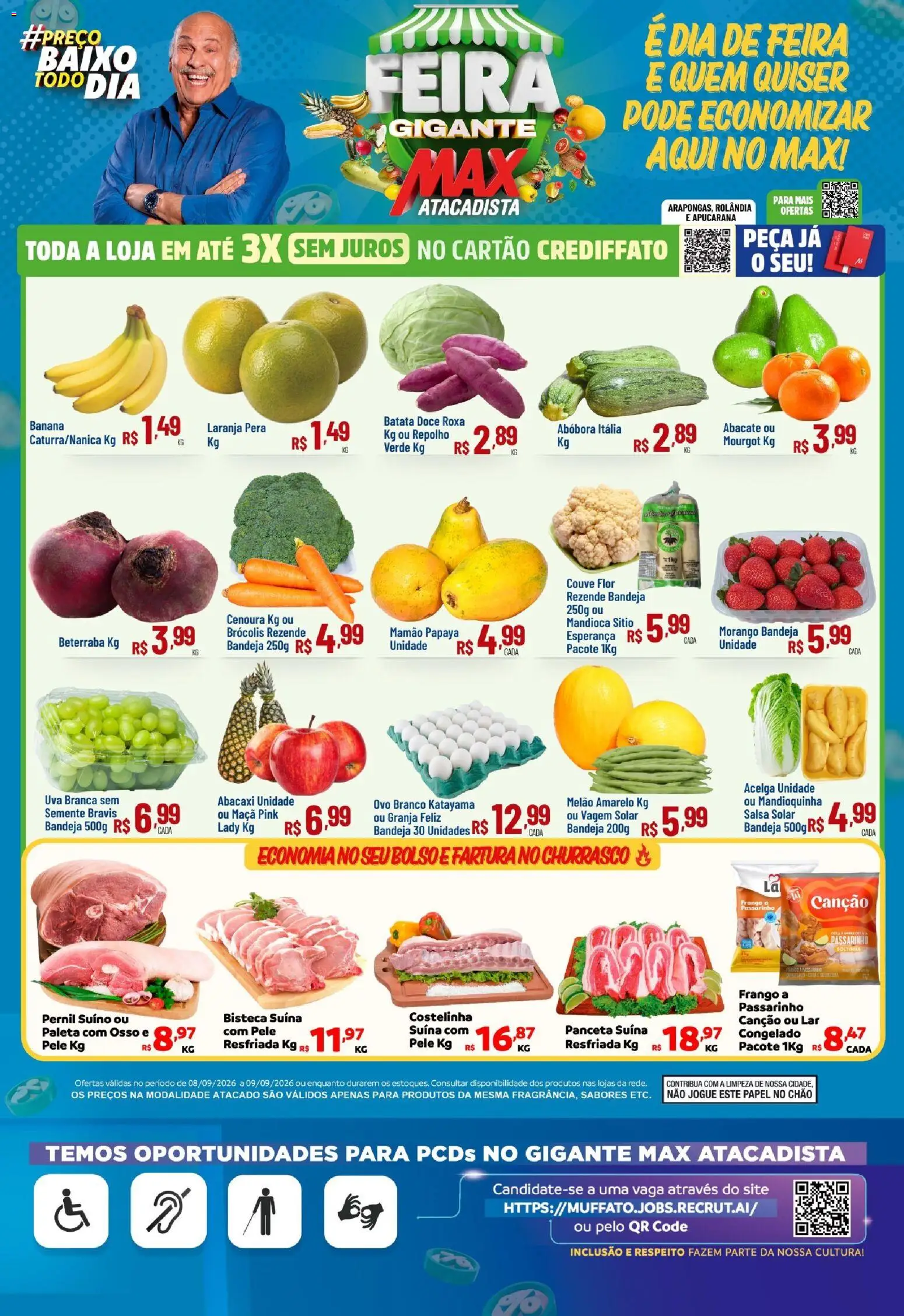 Max Atacadista Folheto - válido de 08/09/2026 | Página: 1 | Produtos: Vagem, Baixo, Doce, Batata