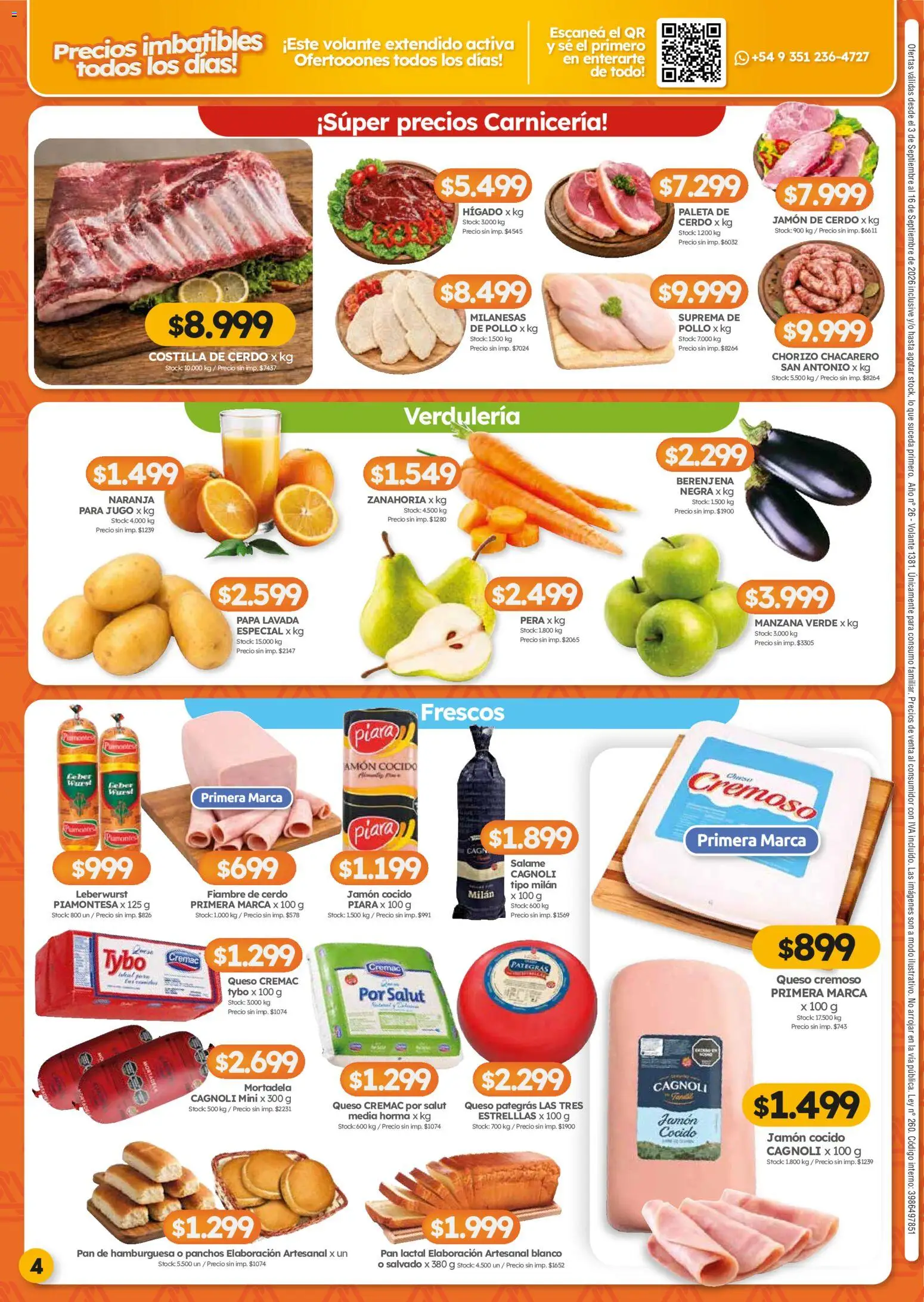 Cordiez - Ofertas │ válido desde el 03/09/2026 | Página: 4 | Productos: Pollo, Jamón cocido, Hamburguesa, Manzana