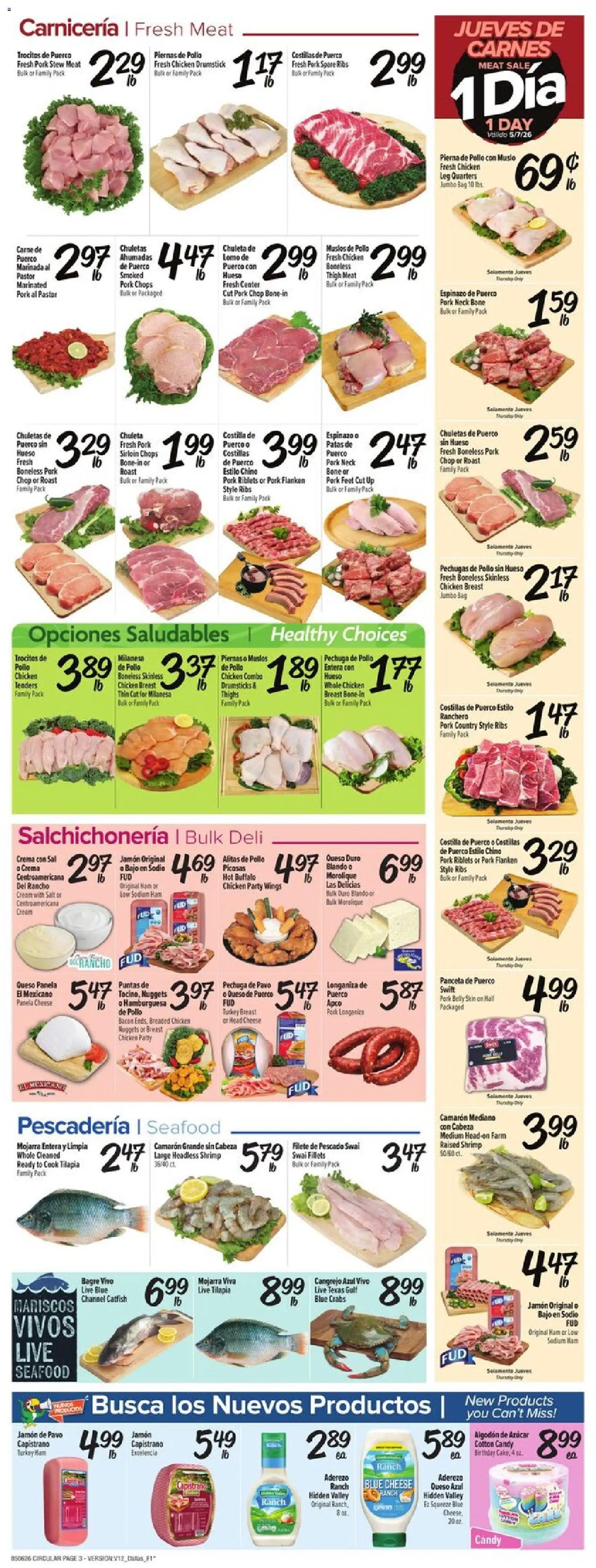 Fiesta Mart Weekly Ad - valid from 06.05.2026 | Page: 3 | Products: Cheese, Ham, Cream, Salt