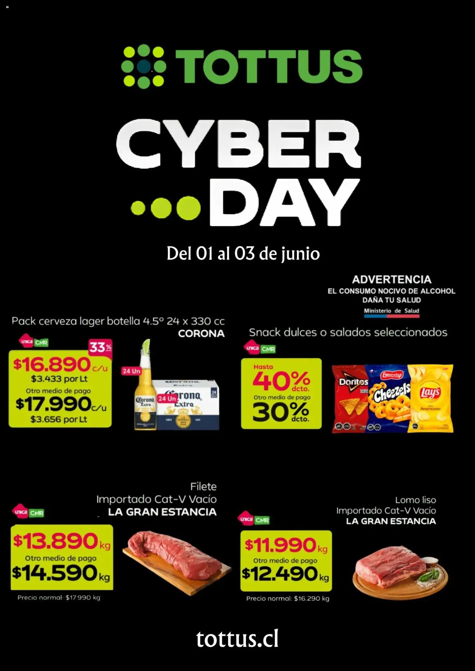 Tottus Cyber Day │ válido desde el 01.06.2026 | Página: 1 | Productos: Botella, Cerveza