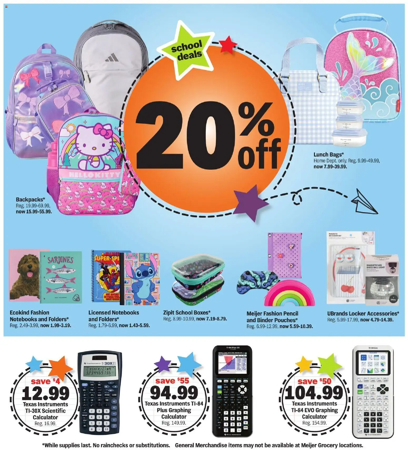 Meijer Back to School Deals - valid from 07/29/2026 | Page: 4 | Products: Pencil, Calculator