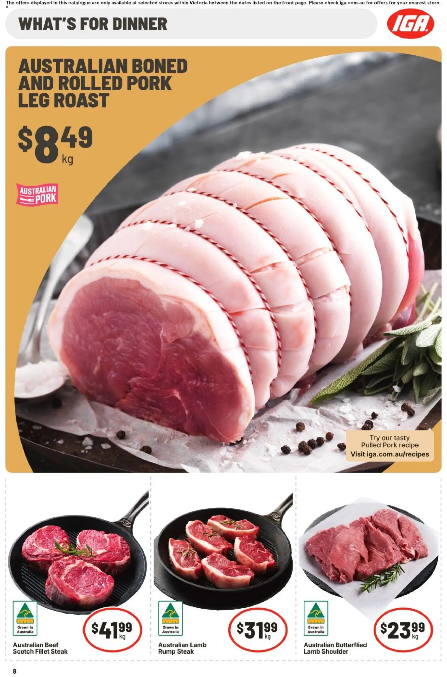 IGA catalogue - valid from 30/09/2026 | Page: 7 | Products: Scotch, Pulled pork, Roast, Pork leg