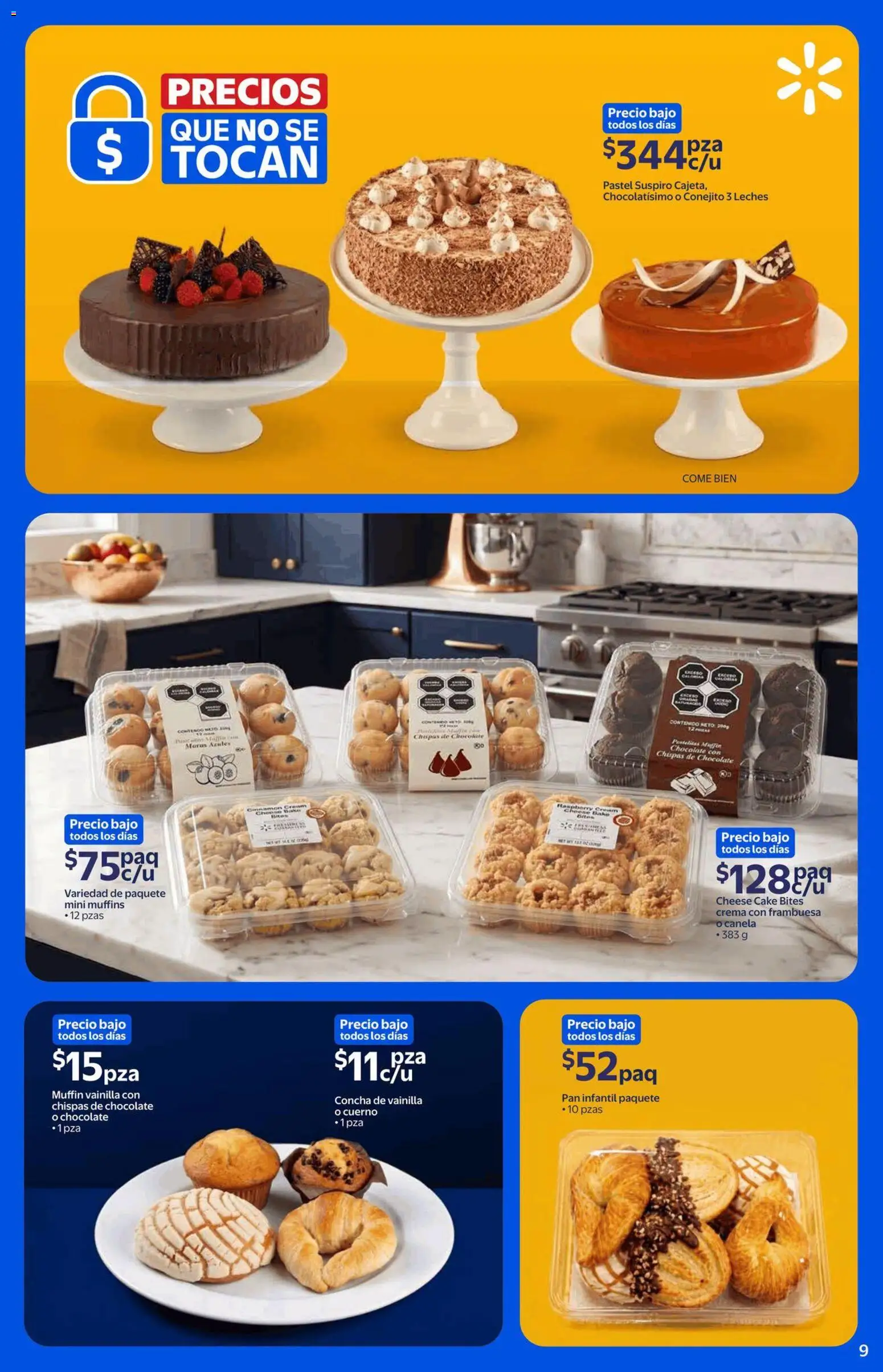 Nuevas ofertas de Walmart válidas en toda la República Mexicana desde el 21/09/2026. ¡Encuentra las mejores ofertas en Walmart folleto Precios que no se tocan! | Página: 10 | Productos: Crema, Muffins, Pan, Pastel