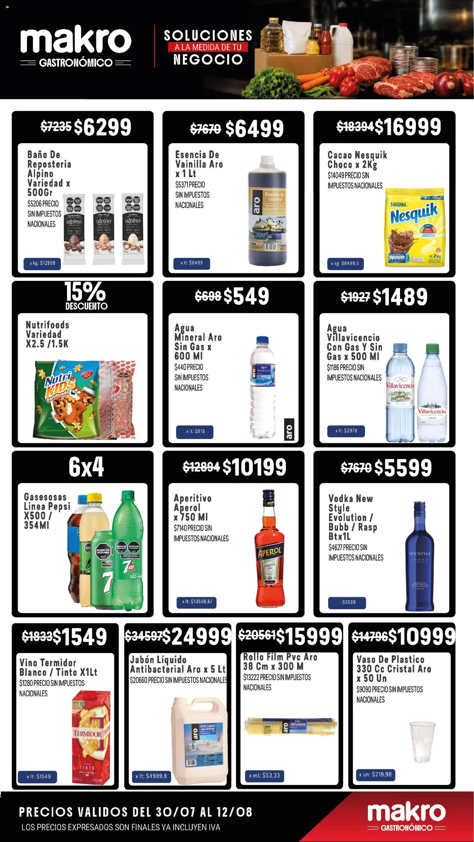 Makro Ofertas GASTRONÓMICO │ válido desde el 30/07/2026 | Página: 6 | Productos: Baño, Jabón, Vino, Cacao