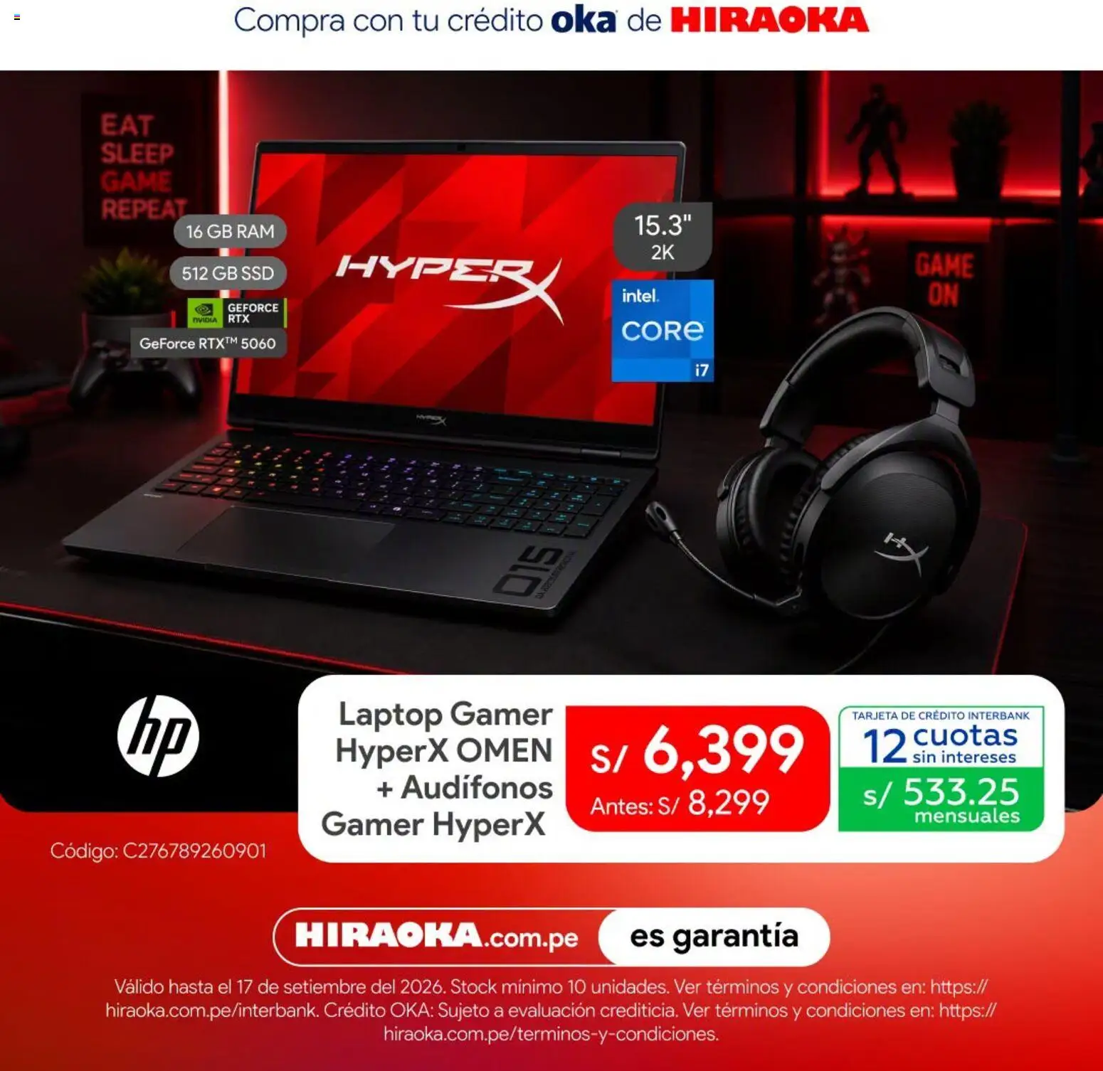 Catálogo Hiraoka válido desde 15/09/2026 | Página: 5 | Productos: Audífonos, Laptop