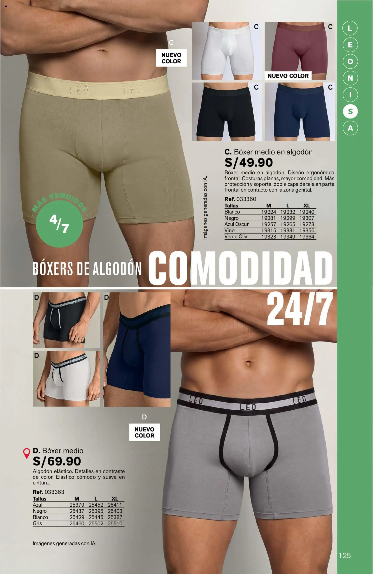 Catálogo Leonisa válido desde 04/08/2026 | Página: 125 | Productos: Vino, Boxers