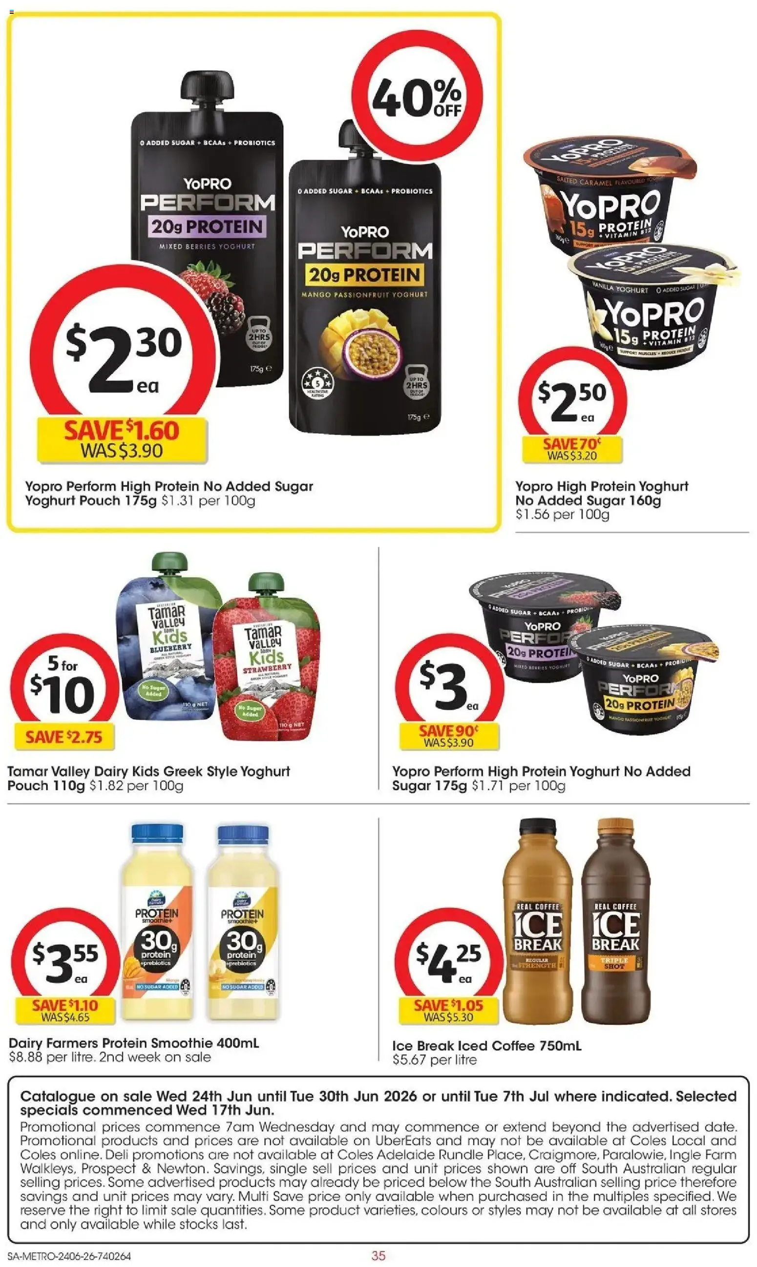 Coles catalogue - valid from 23/06/2026 | Page: 35 | Products: Dairy, Yoghurt, Sugar, Mango