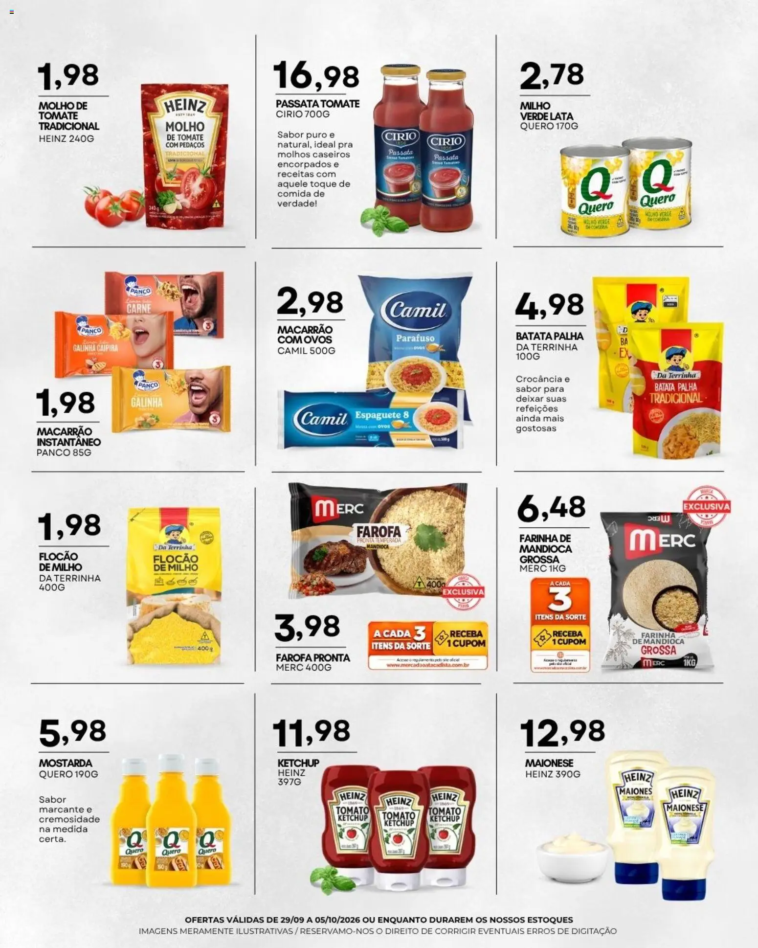 Mercadão Atacadista Folheto - válido de 29/09/2026 | Página: 5 | Produtos: Tomate, Ketchup, Batata, Milho