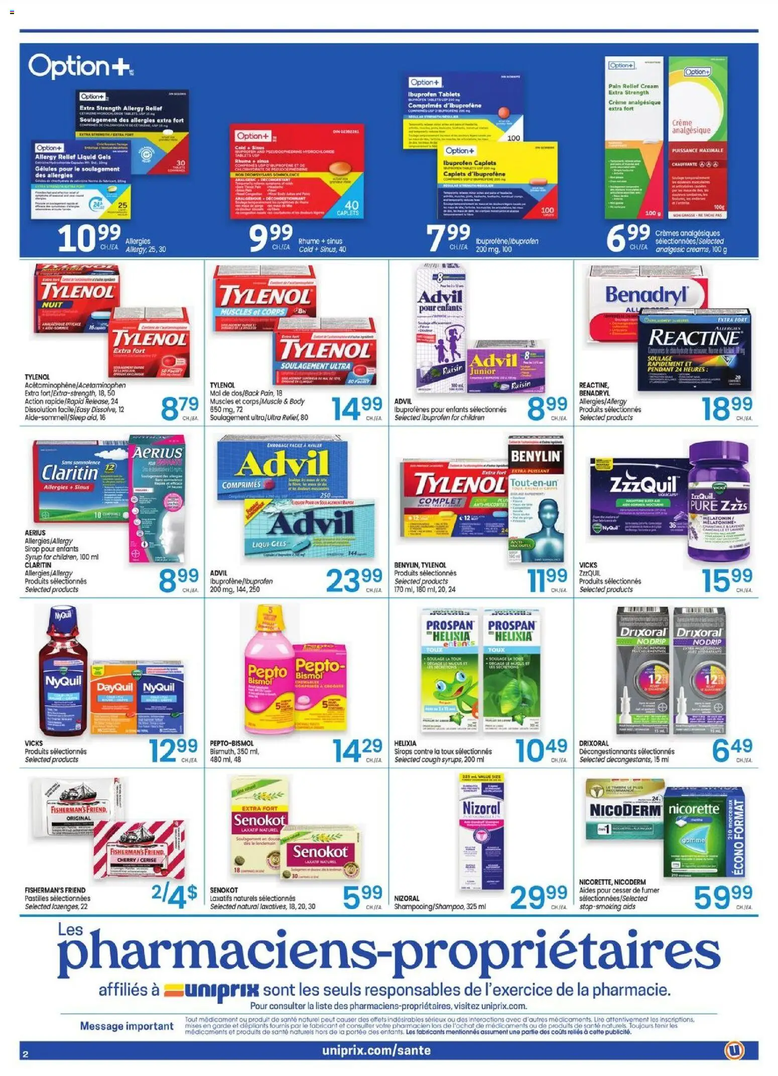 Uniprix flyer valid from Sep 3, 2026 | Page: 2 | Products: Cream, Syrup