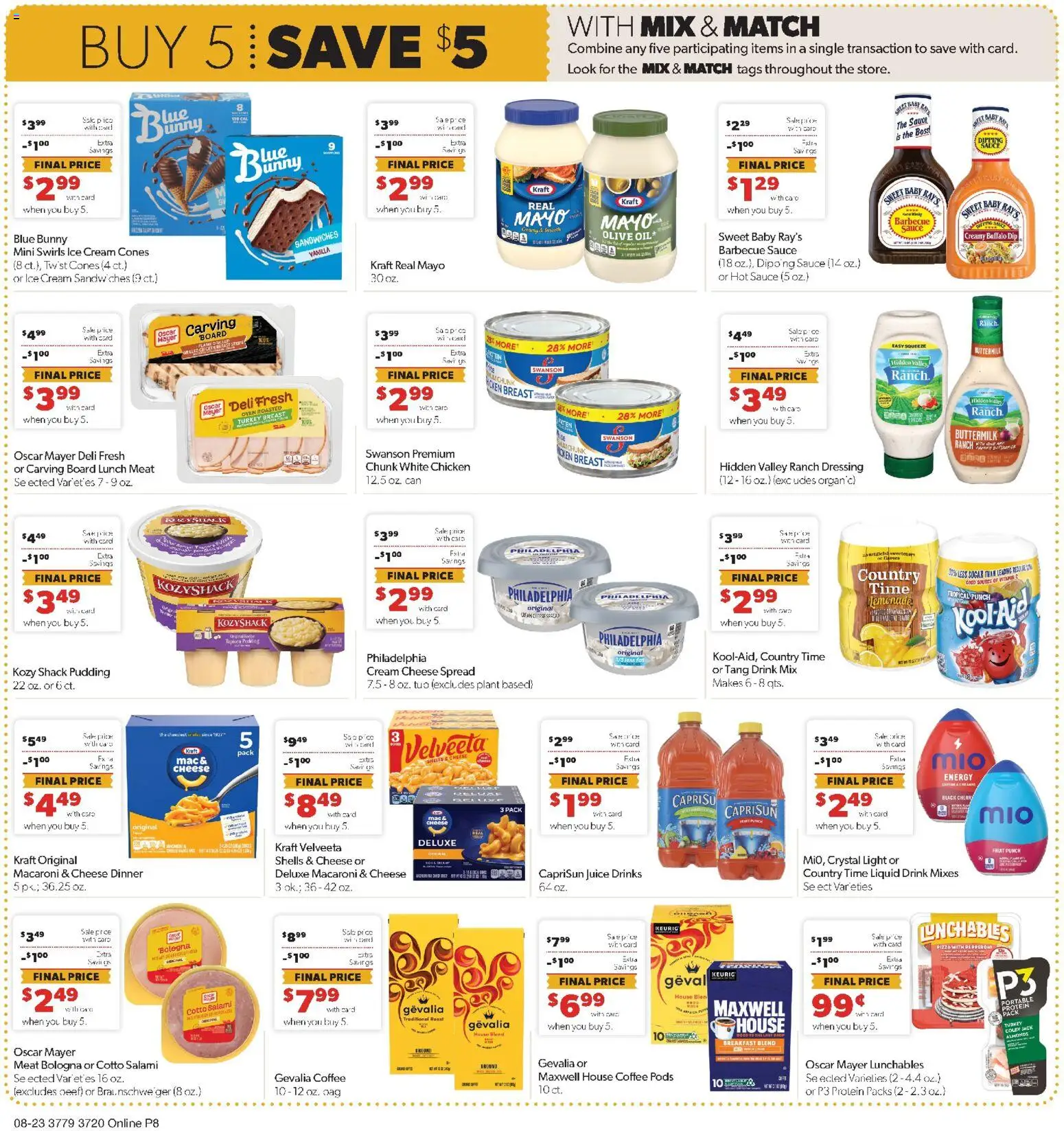 Family Fare Weekly Ad - IA - valid from 08/23/2026 | Page: 5 | Products: Barbecue sauce, Salami, Pizza, Caro