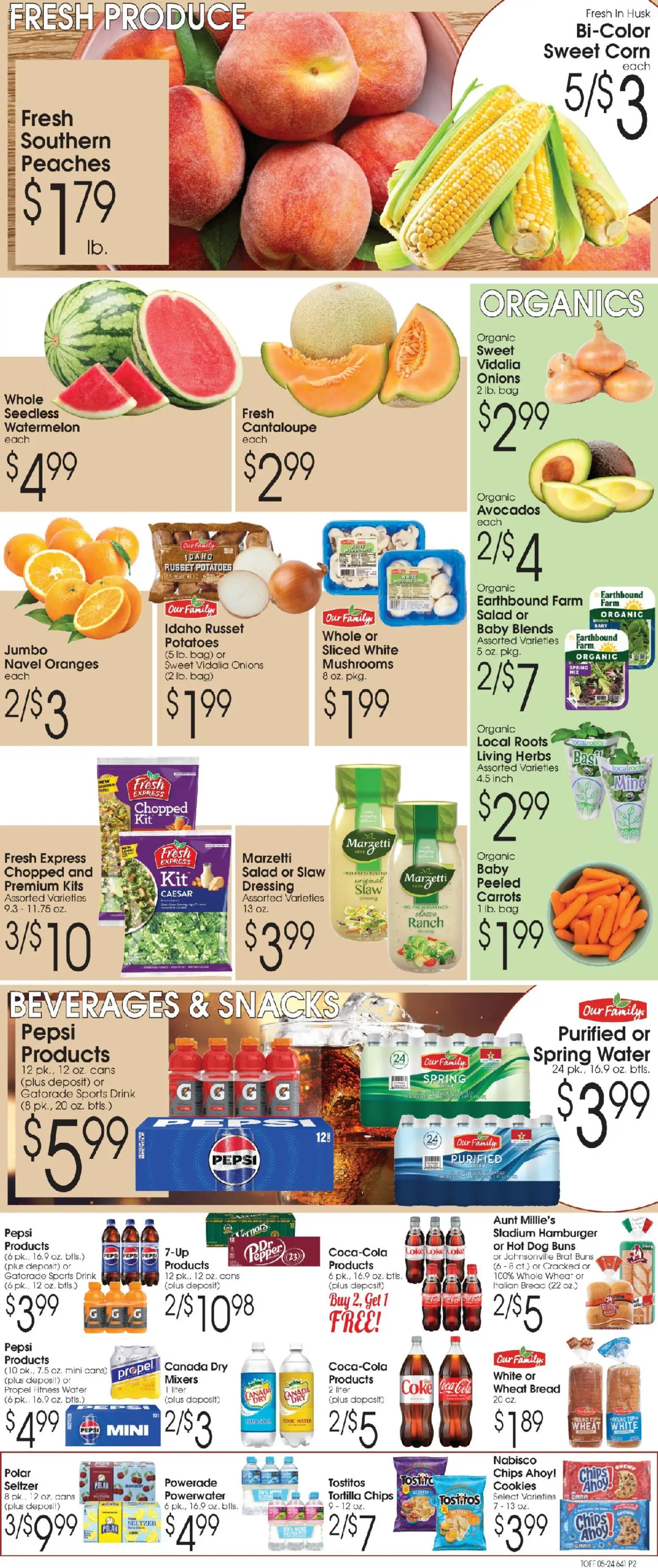 Family Fare Ad - valid from 24.05.2026 | Page: 2 | Products: Mushrooms, Cookies, Salad, Watermelon
