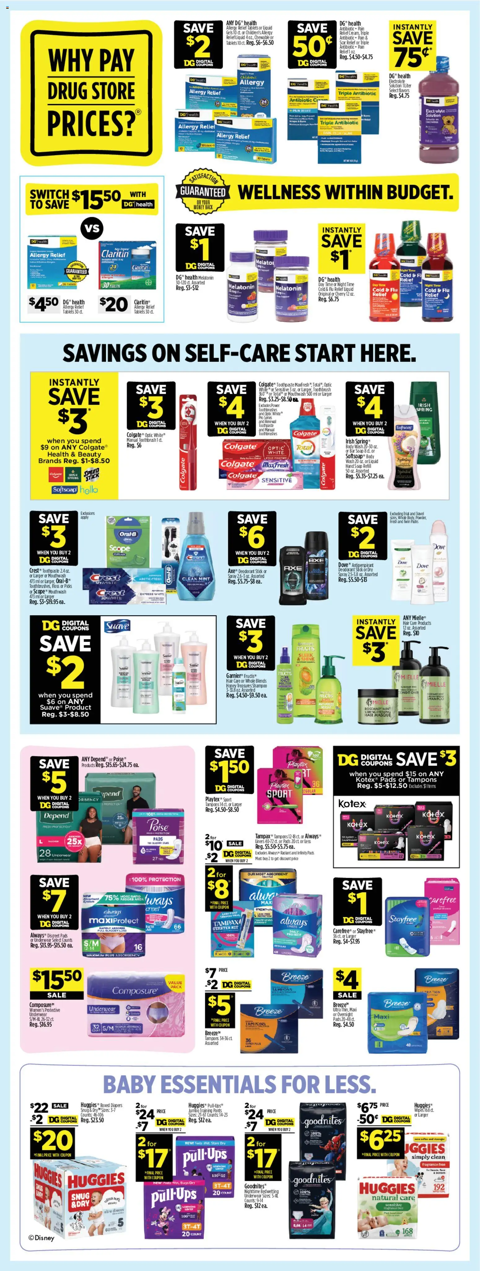 Dollar General Weekly Ad - valid from 07.06.2026 | Page: 12 | Products: Toothbrush, Cream, Body Wash, Switch