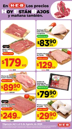 Vista previa de H-E-B folleto Los precios hoy están bajos, nuevo folleto de la tienda, válido en México a partir del 04/08/2026
