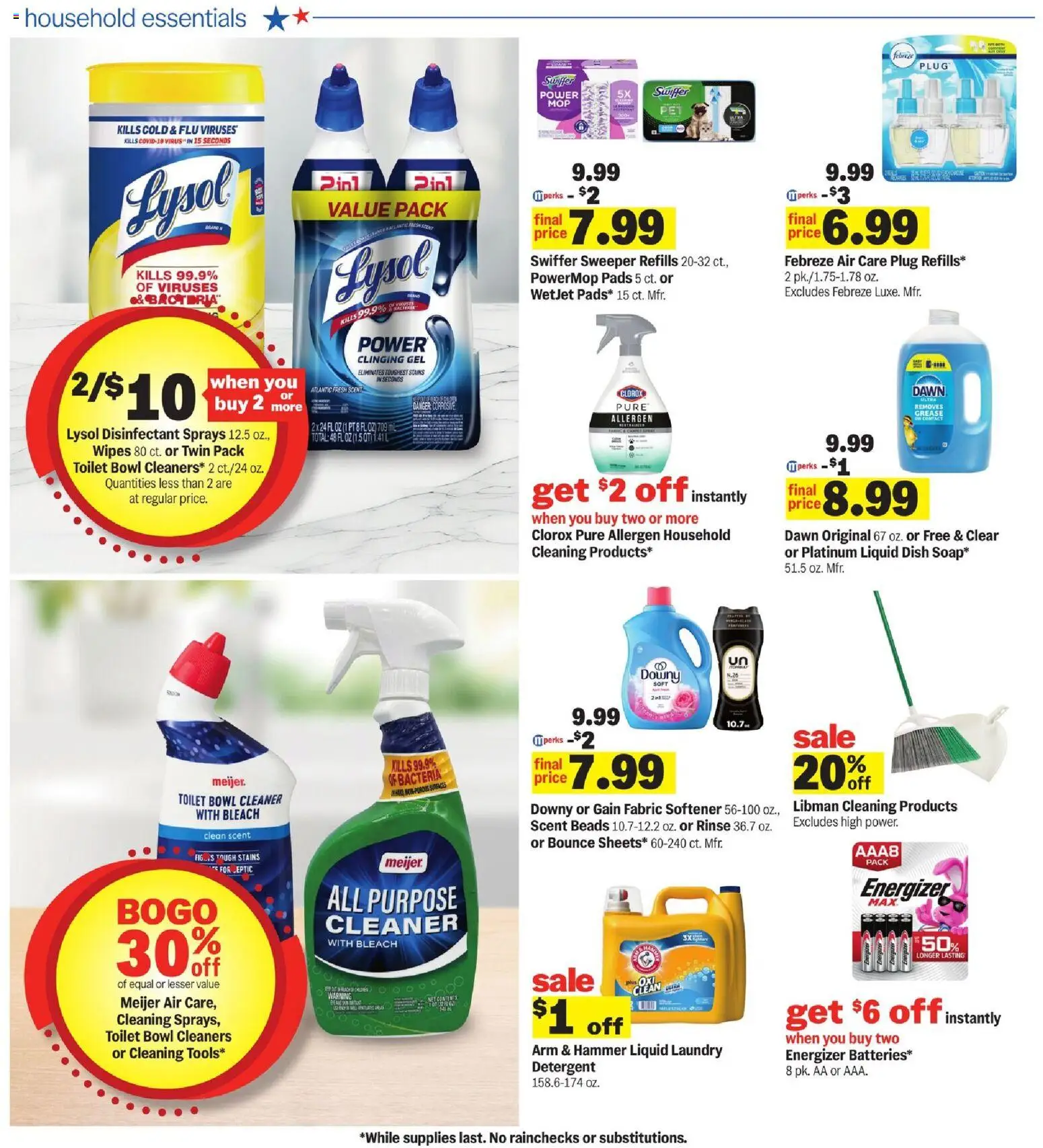 Meijer Weekly Ad - valid from 07/22/2026 | Page: 25 | Products: Hammer, Fabric softener, Detergent, Pads