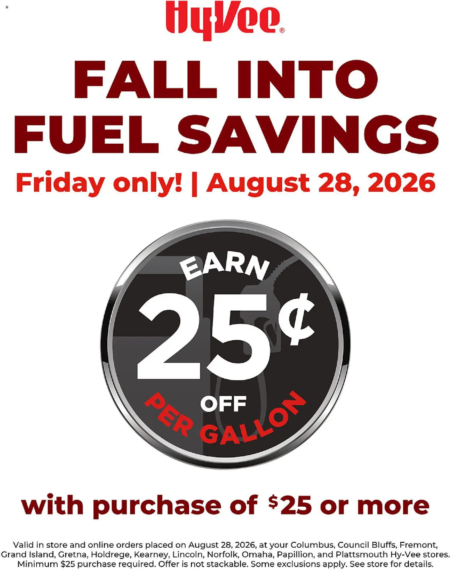 HyVee Fall Into Fuel Savings - valid from 08/28/2026 | Page: 1