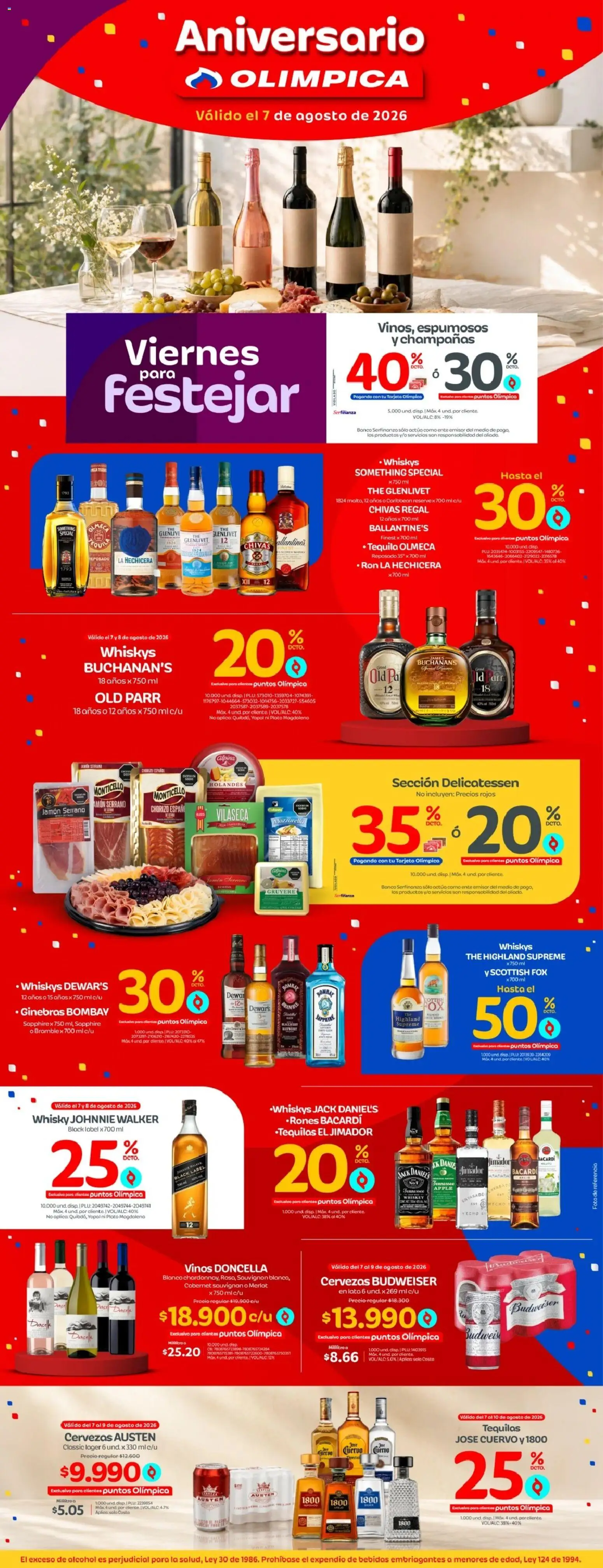 Olímpica revista - valida desde el 07/08/2026 | Página: 1 | Productos: Bebidas, Tequila, Jack Daniel's, Alcohol