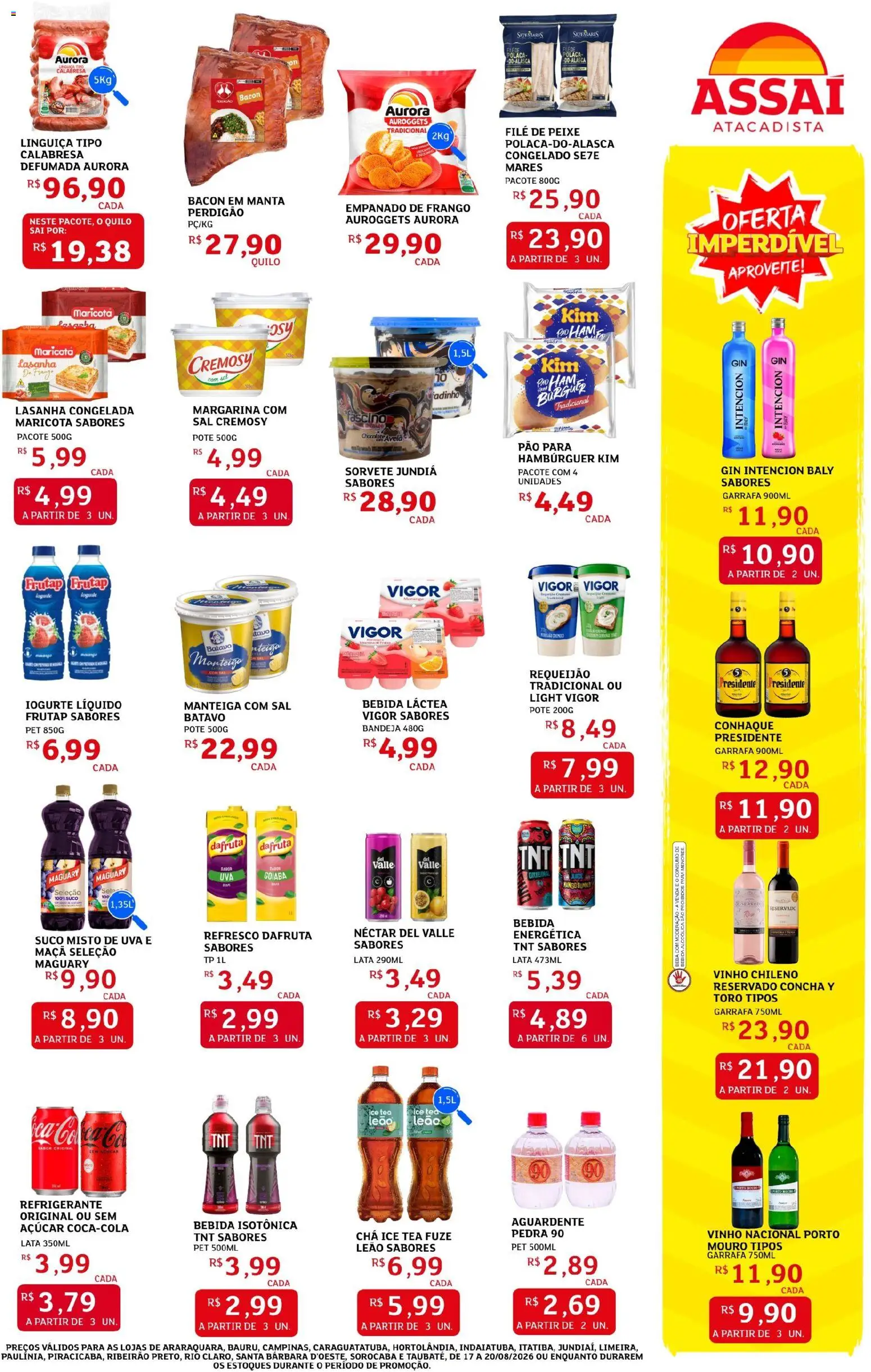 Assaí Atacadista Folheto - válido de 17/08/2026 | Página: 3 | Produtos: Suco, Vinho, Bandeja, Margarina