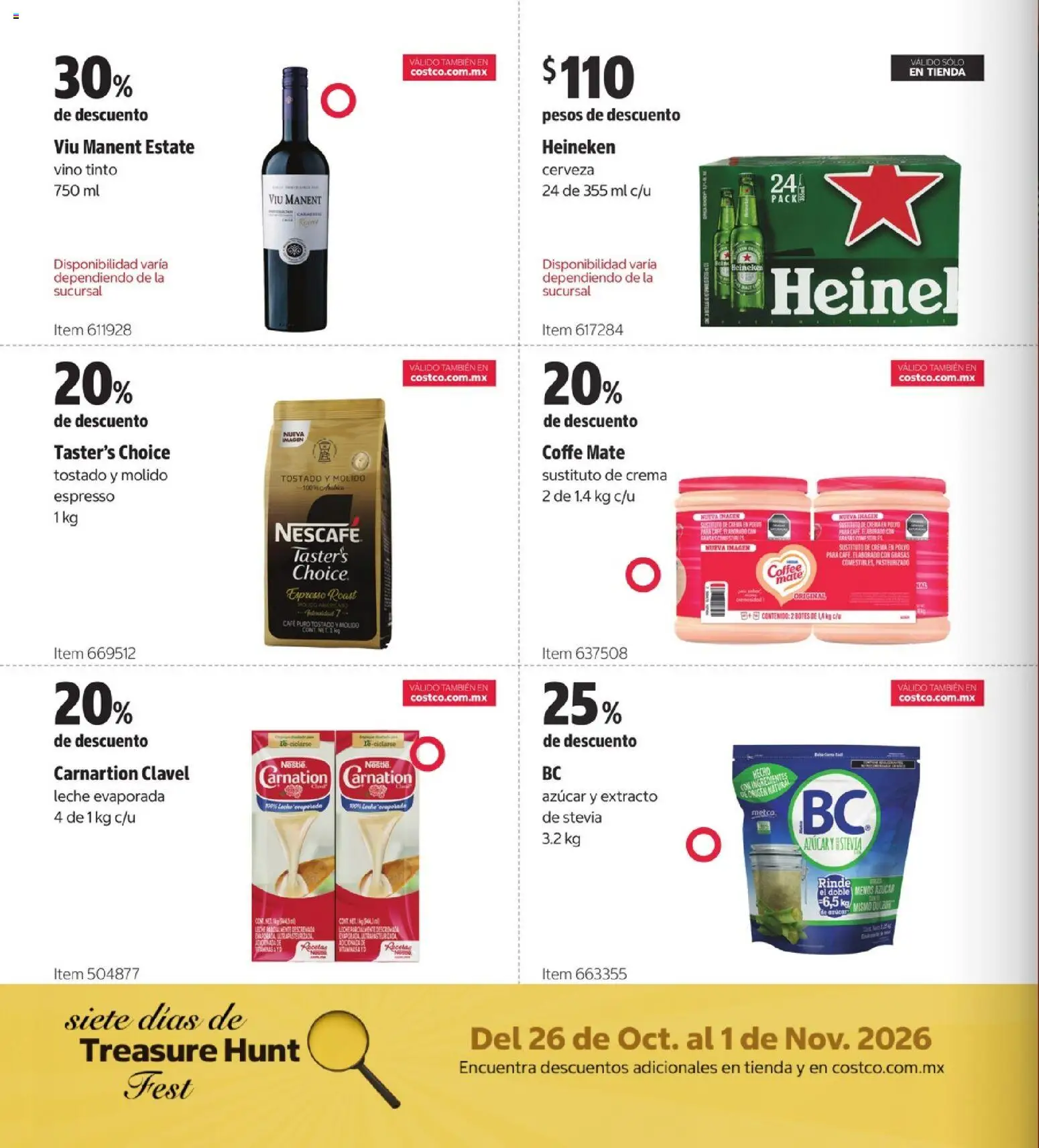 Nuevas ofertas de Costco válidas en toda la República Mexicana desde el 26/10/2026. ¡Encuentra las mejores ofertas en Costco catálogo Teasure Hunt! | Página: 12