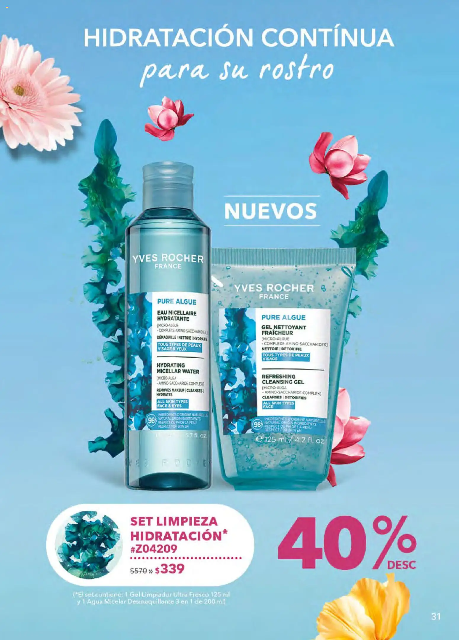 Nuevas ofertas de Yves Rocher válidas en toda la República Mexicana desde el 21.04.2026. ¡Encuentra las mejores ofertas en Yves Rocher campaña 6 2026! | Página: 31 | Productos: Agua, Desmaquillante, Limpiador, Agua micelar