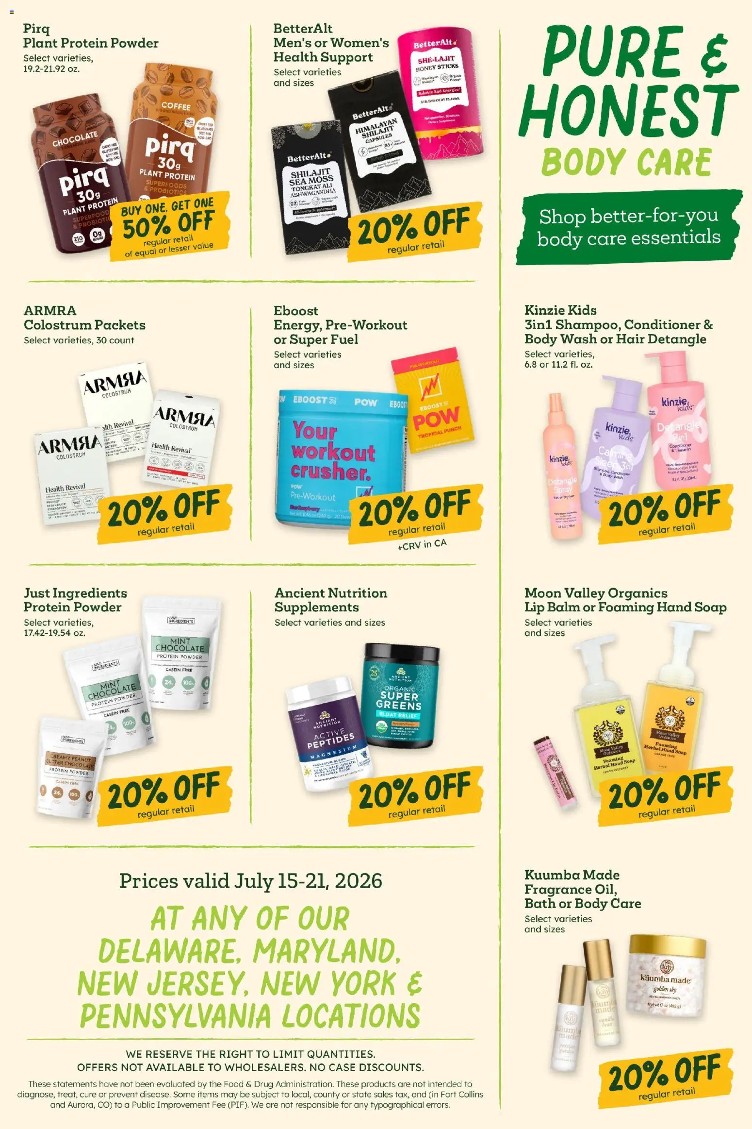Sprouts Weekly Ad - valid from 07/15/2026 | Page: 11 | Products: Magnesium, Chocolate, Body Wash, Greens