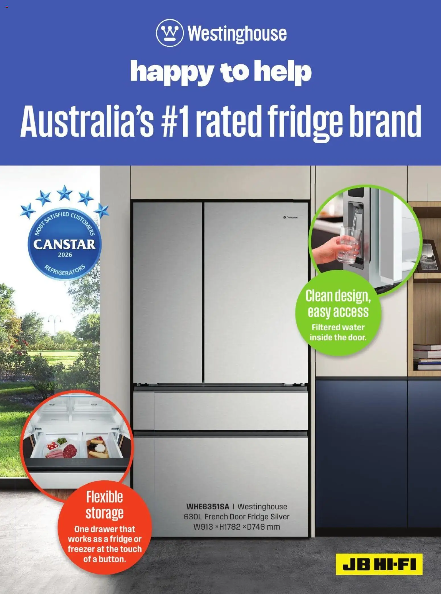 JB Hi-Fi catalogue - valid from 01/10/2026 | Page: 50 | Products: Door, Drawer, Water, Fridge