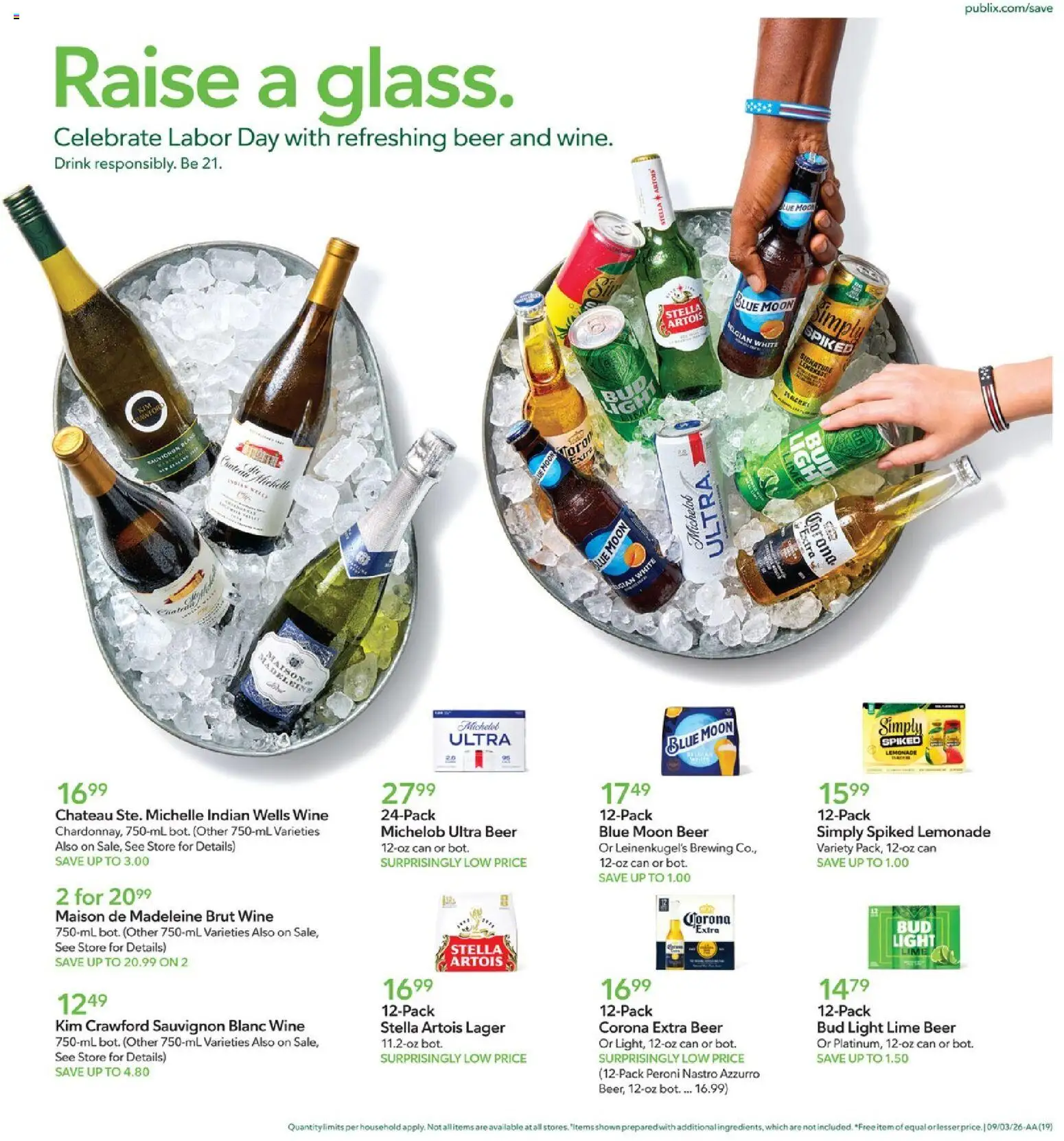 Publix Weekly Ad - valid from 09/02/2026 | Page: 19 | Products: Corona Extra, Wine, Beer, Lime