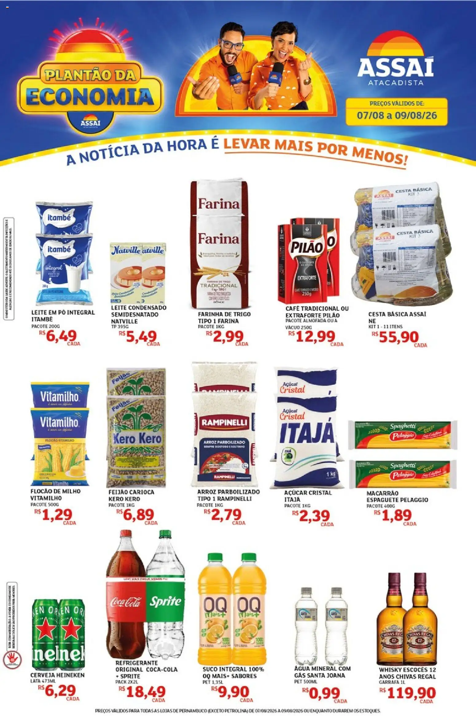 Assaí Atacadista Folheto - válido de 07/08/2026 | Página: 1 | Produtos: Feijão, Pó, Café, Água