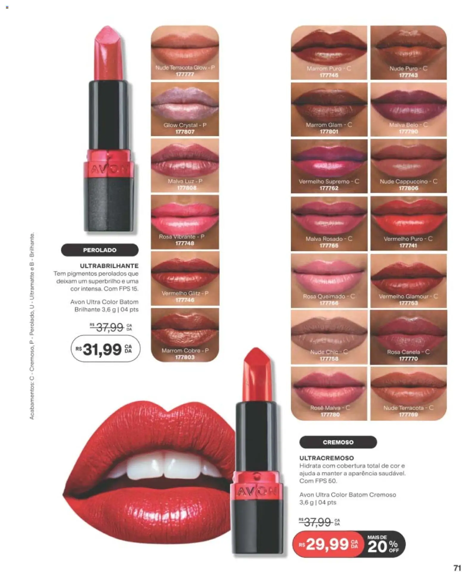 Avon Folheto - válido de 29/06/2026 | Página: 71 | Produtos: Batom, Bolo, Canela