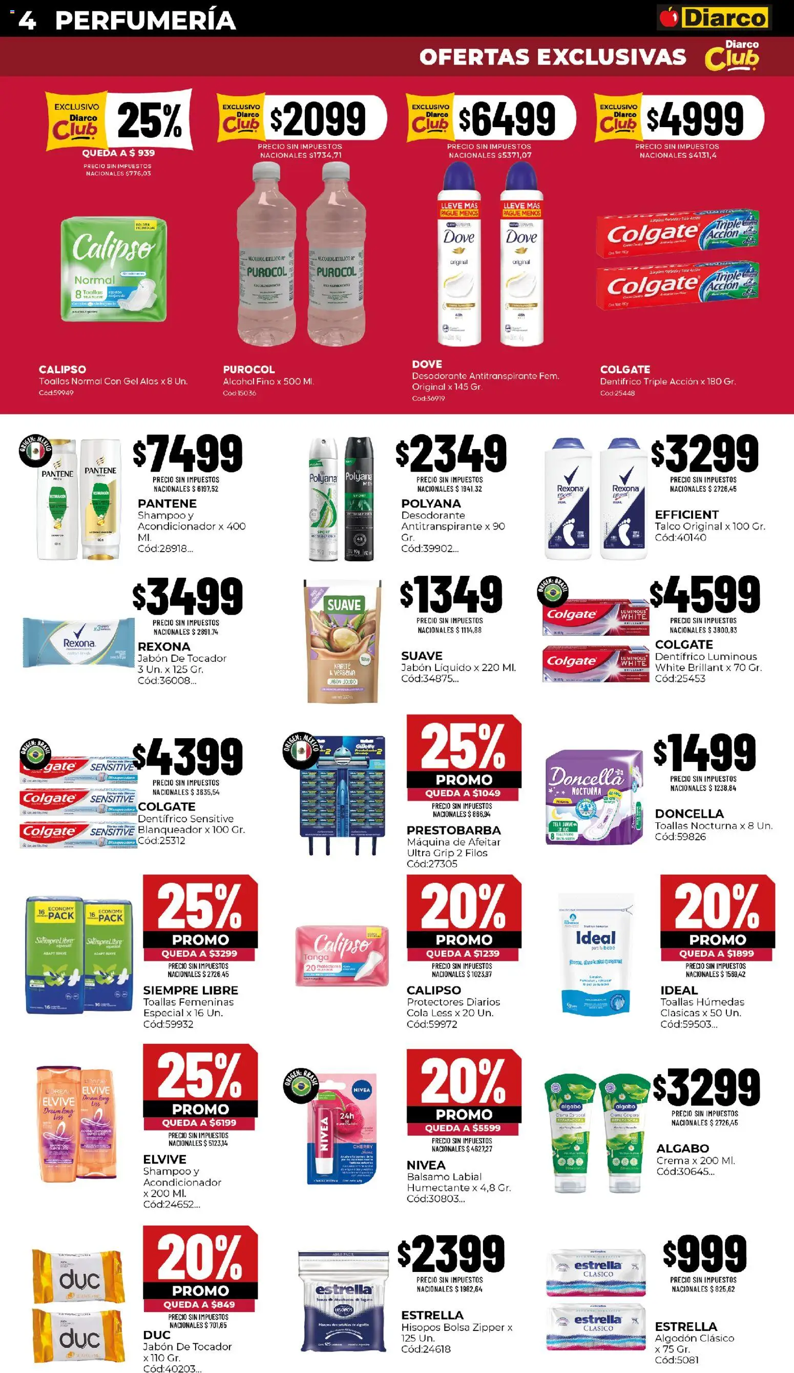 Diarco - Ofertas Pueblo Interior │ válido desde el 10/08/2026 | Página: 4 | Productos: Bolsa, Maquina de afeitar, Bálsamo, Crema