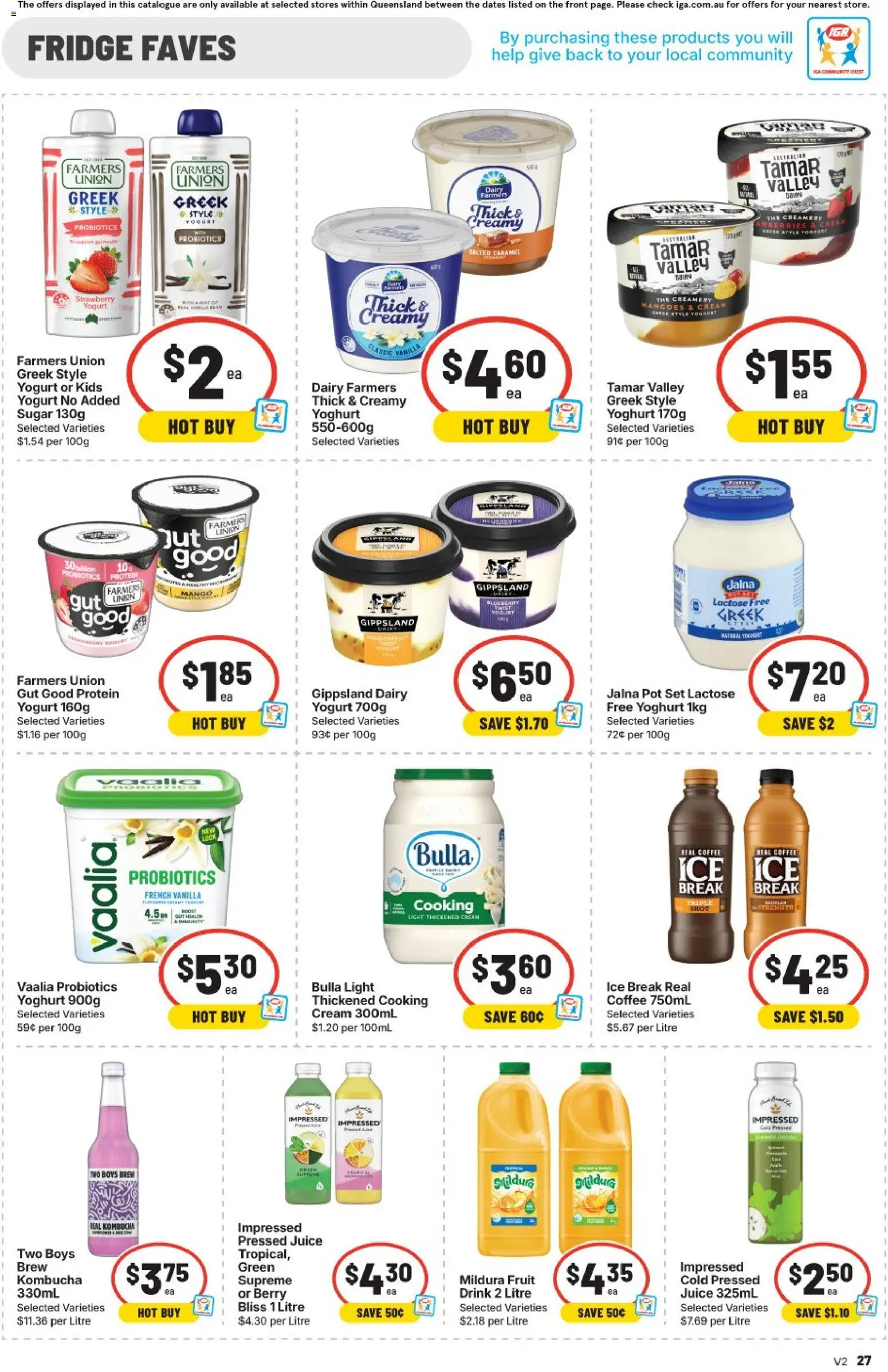 IGA catalogue - valid from 19/08/2026 | Page: 23 | Products: Protein, Yoghurt, Juice, Vanilla
