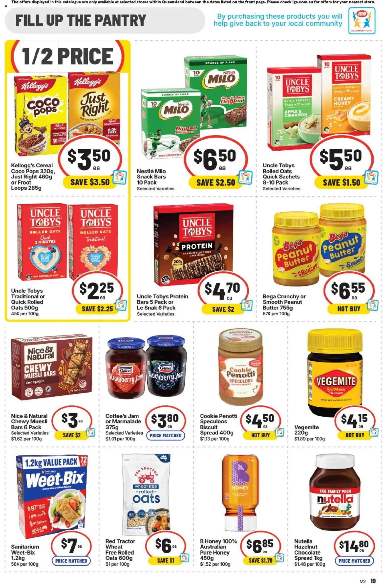 IGA catalogue - valid from 12/08/2026 | Page: 19 | Products: Butter, Honey, Oats, Sugar