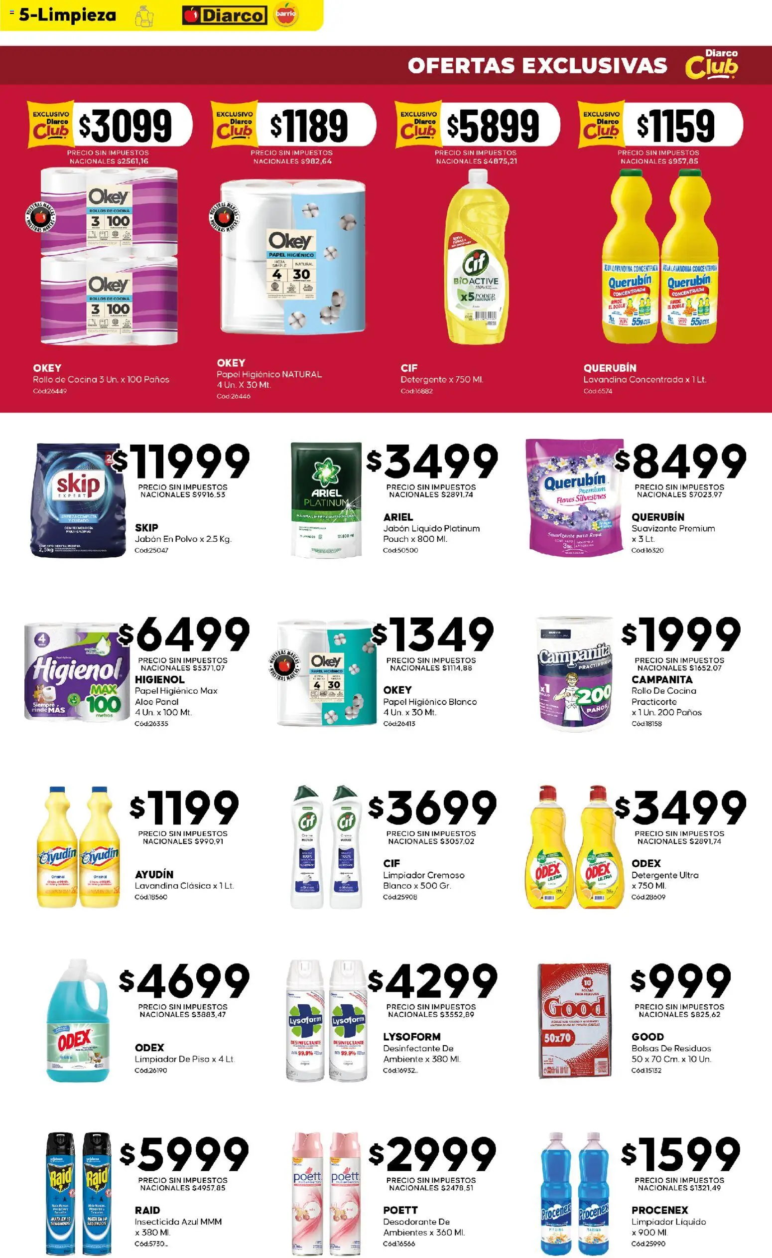 Diarco - Ofertas Barrio │ válido desde el 07/09/2026 | Página: 5 | Productos: Desinfectante, Suavizante para ropa, Desodorante, Detergente