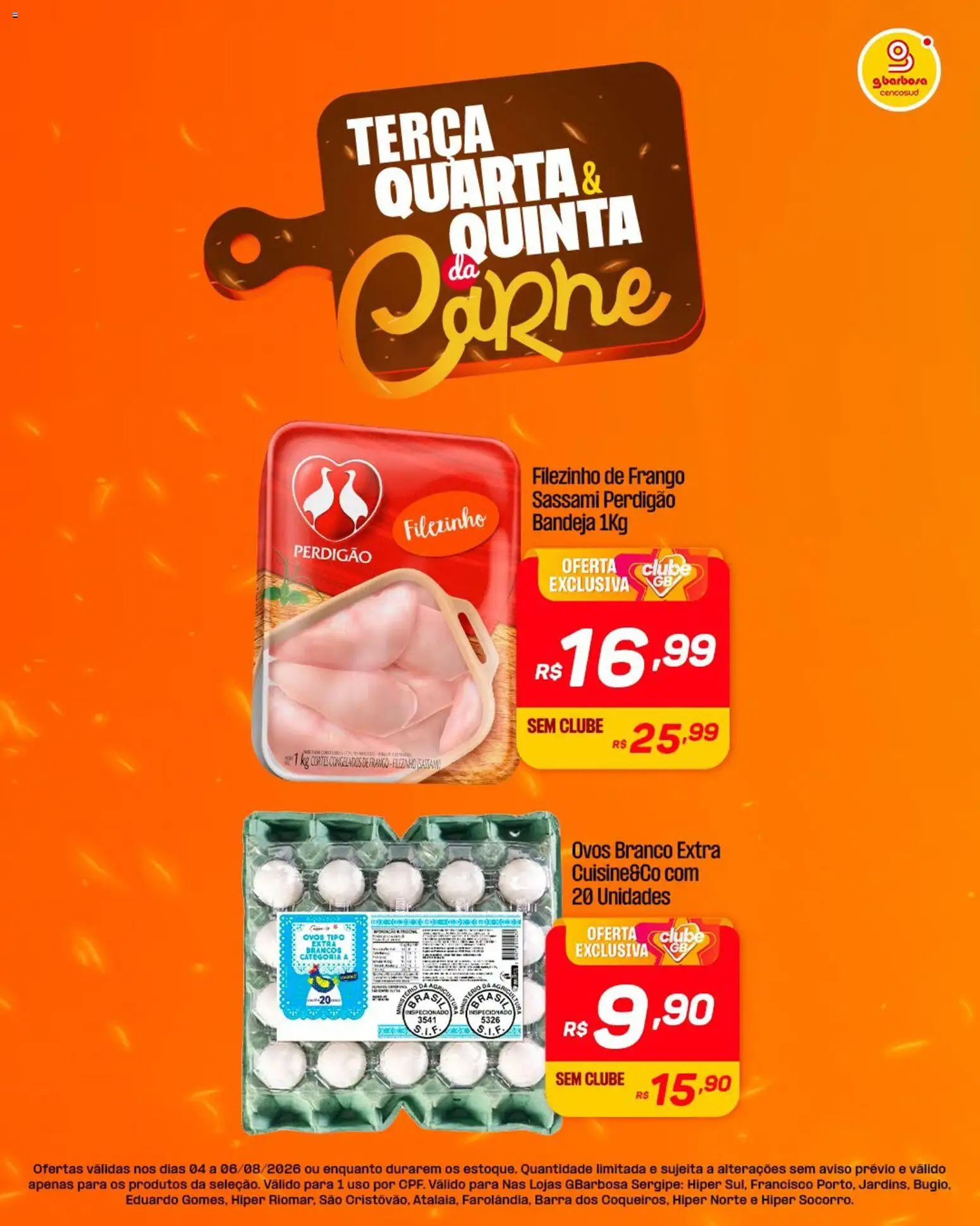 Gbarbosa Folheto - válido de 04/08/2026 | Página: 5 | Produtos: Ovos, Carne, Bandeja, Frango