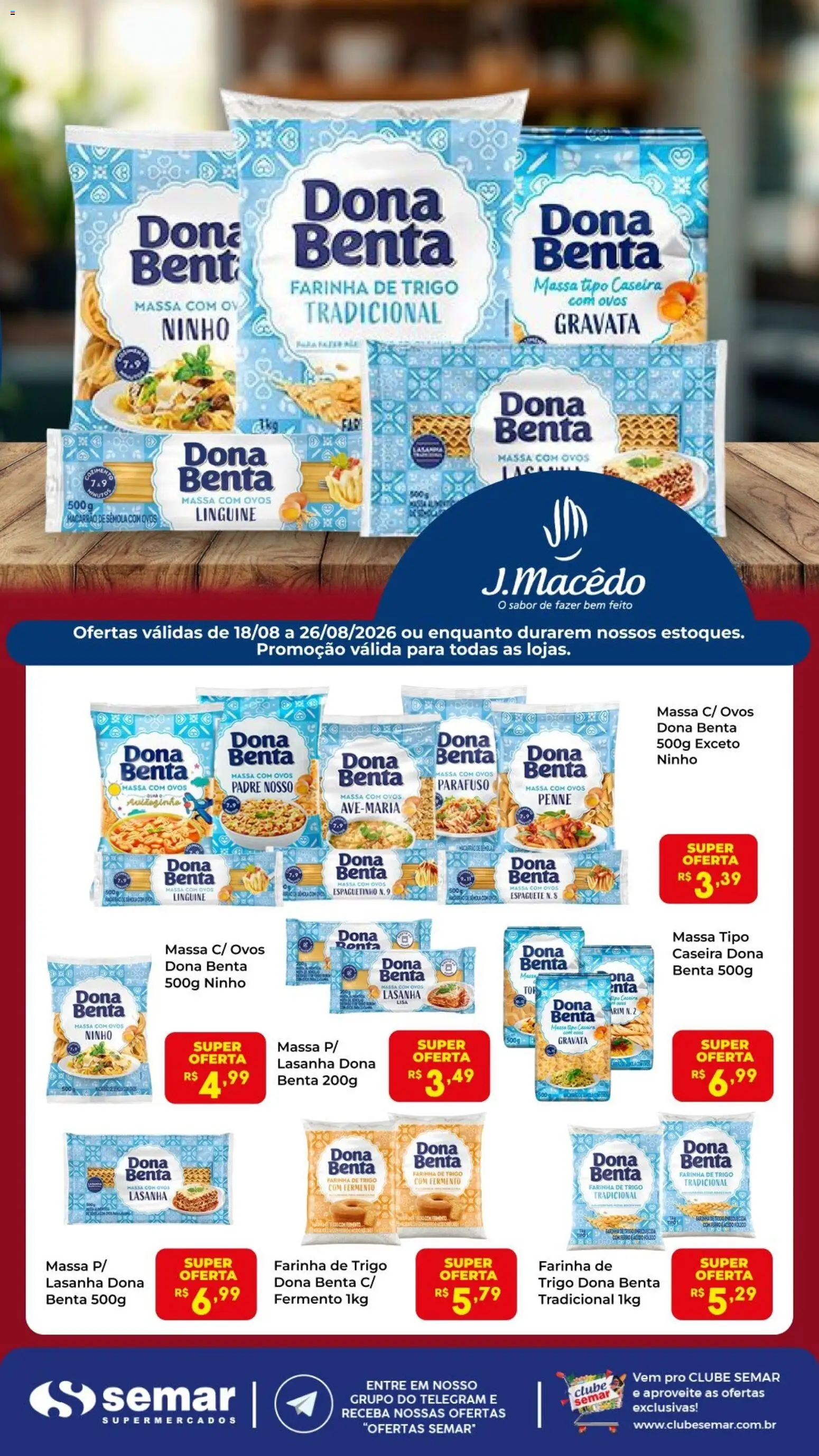 Semar Supermercado Folheto - válido de 18/08/2026 | Página: 1 | Produtos: Ferro, Farinha, Ovos, Lasanha