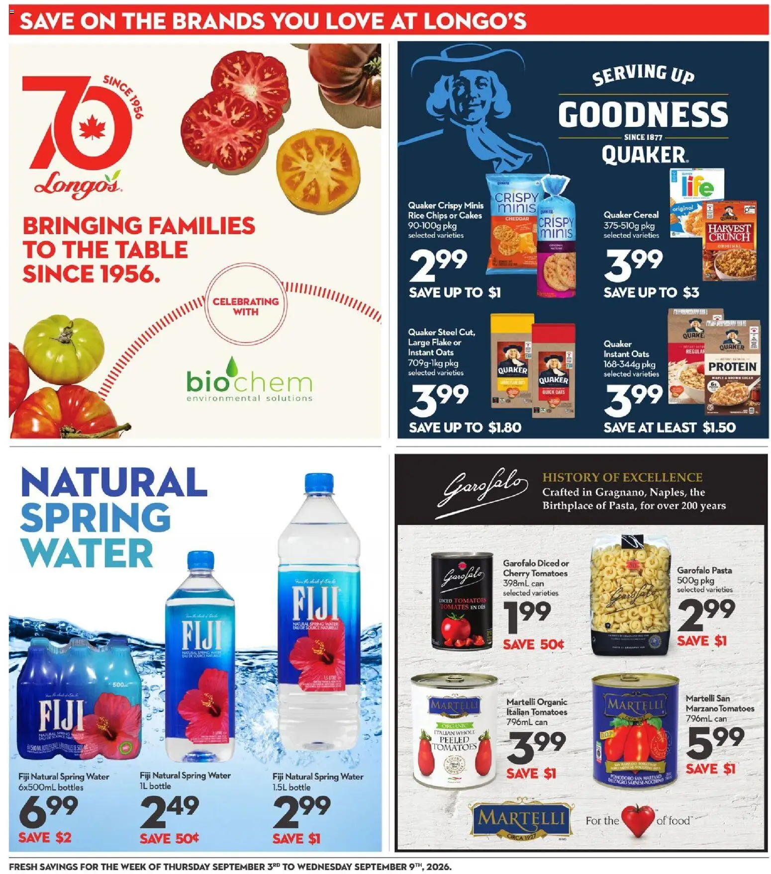 Longo's flyer valid from Sep 3, 2026 | Page: 25 | Products: Food, Table, Cherry tomatoes, Tomatoes