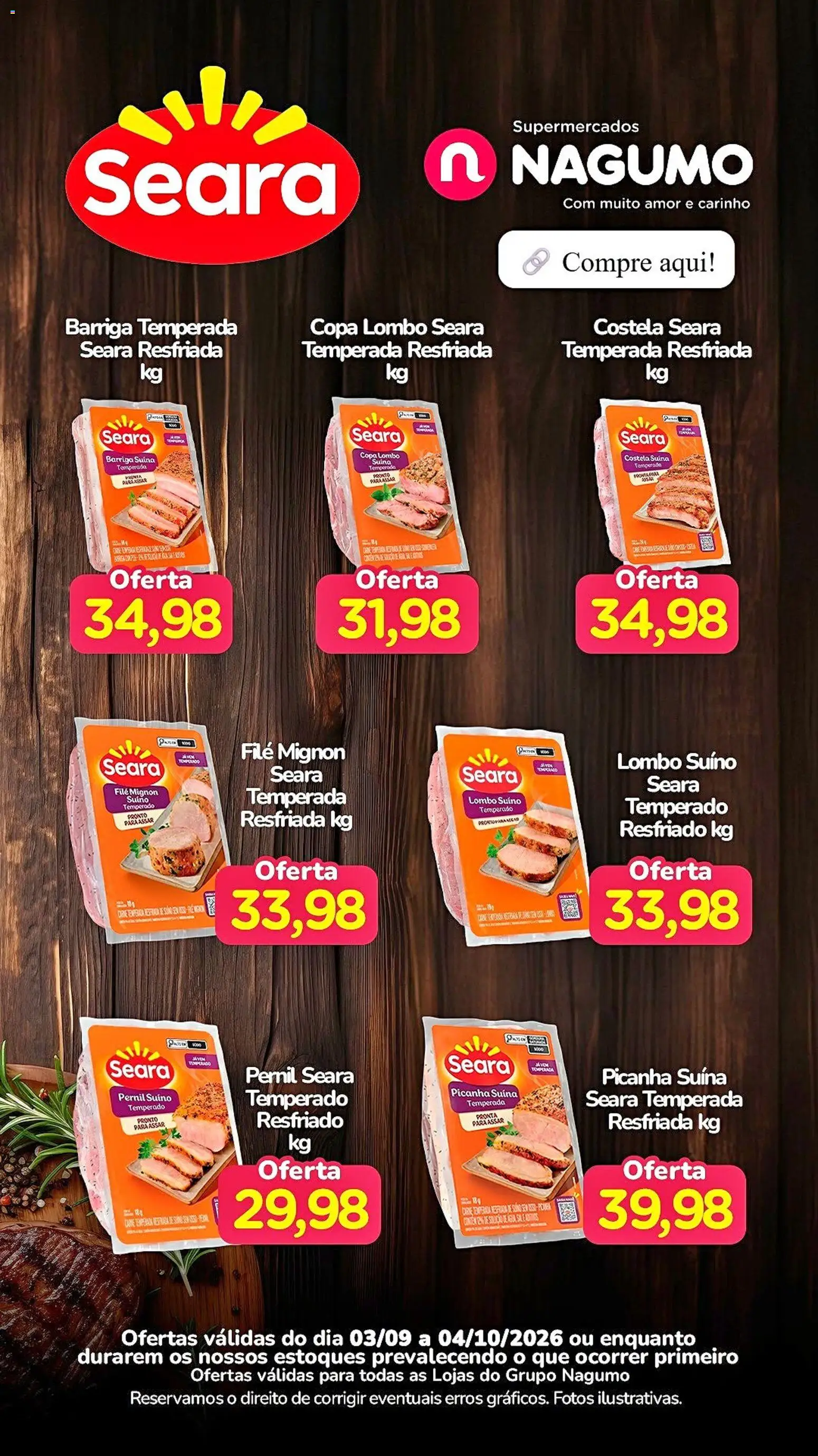 Nagumo Folheto - válido de 03/09/2026 | Página: 1 | Produtos: Filé mignon suíno, Picanha, Pernil, Copa