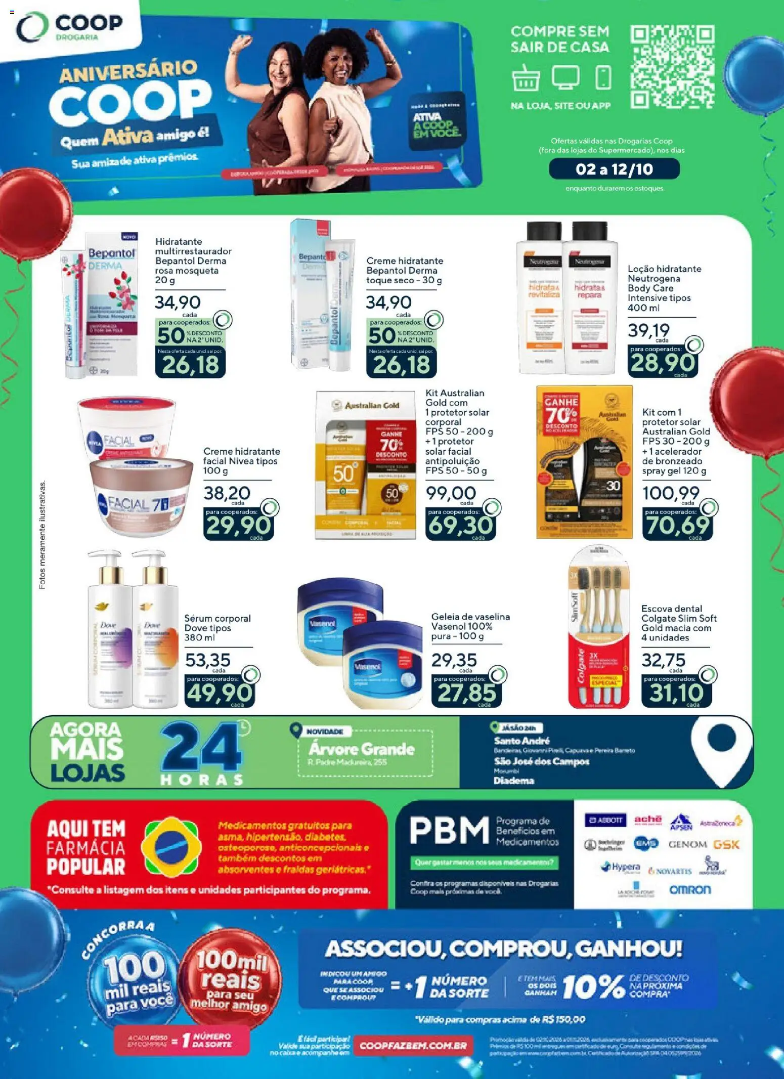 Coop Folheto - válido de 02/10/2026 | Página: 1 | Produtos: Escova, Geleia, Fraldas, Protetor solar facial