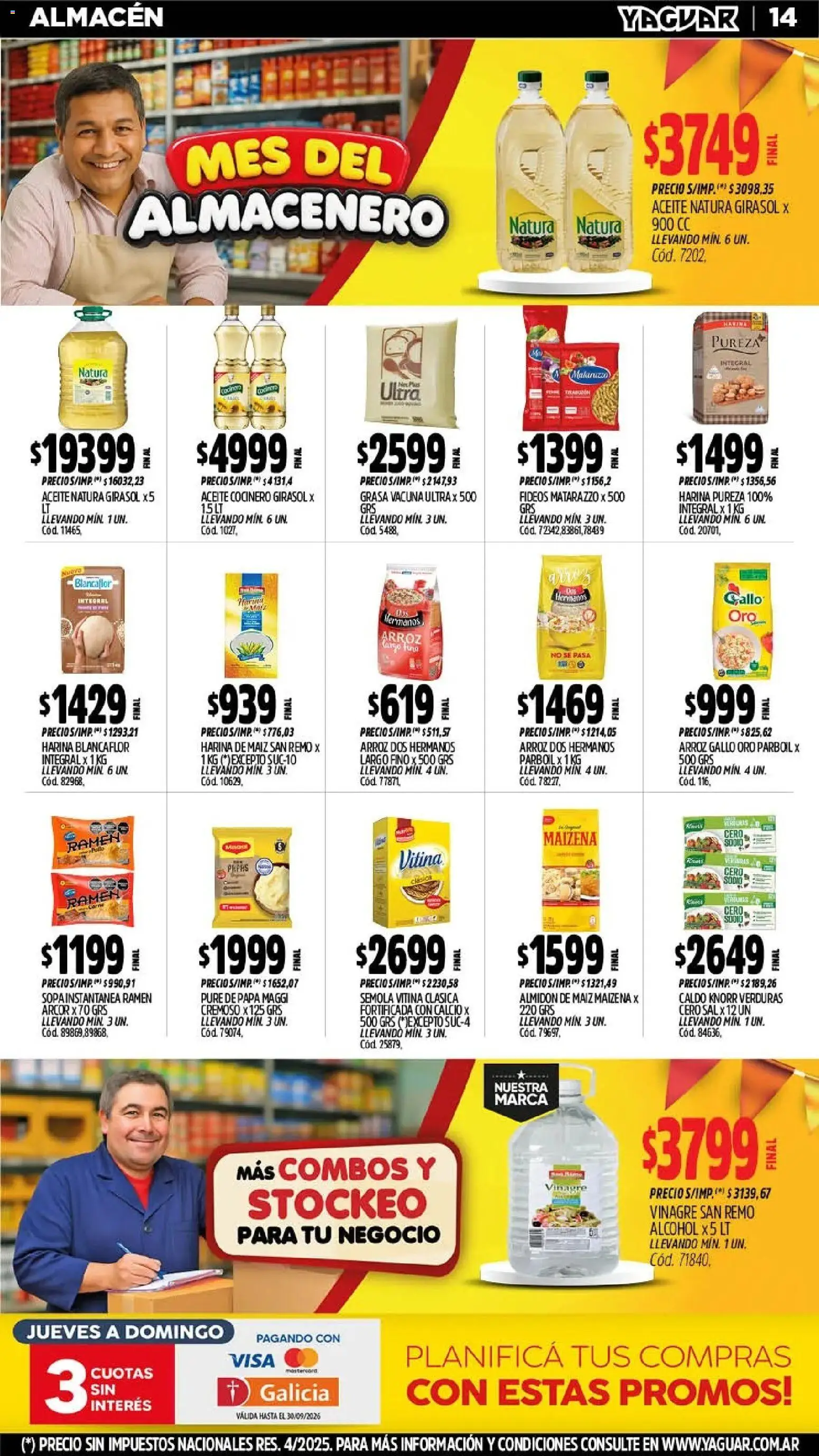 Yaguar - Oferta Semanal Córdoba │ válido desde el 21/09/2026 | Página: 14 | Productos: Vinagre, Maiz, Alcohol, Puré