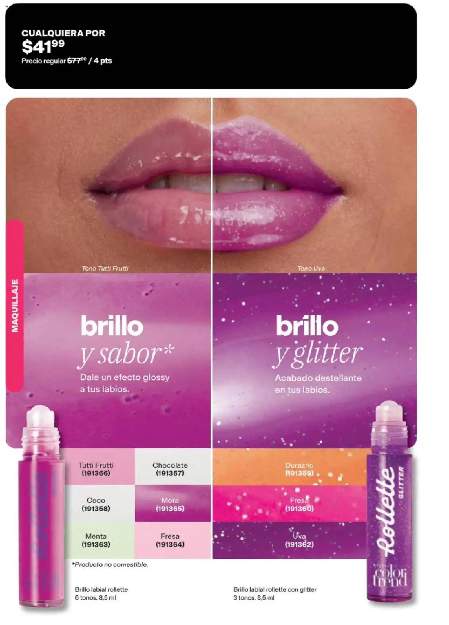 Nuevas ofertas de AVON válidas en toda la República Mexicana desde el 11/09/2026. ¡Encuentra las mejores ofertas en AVON campaña 14 2026! | Página: 62 | Productos: Fresa, Durazno, Brillo, Uva