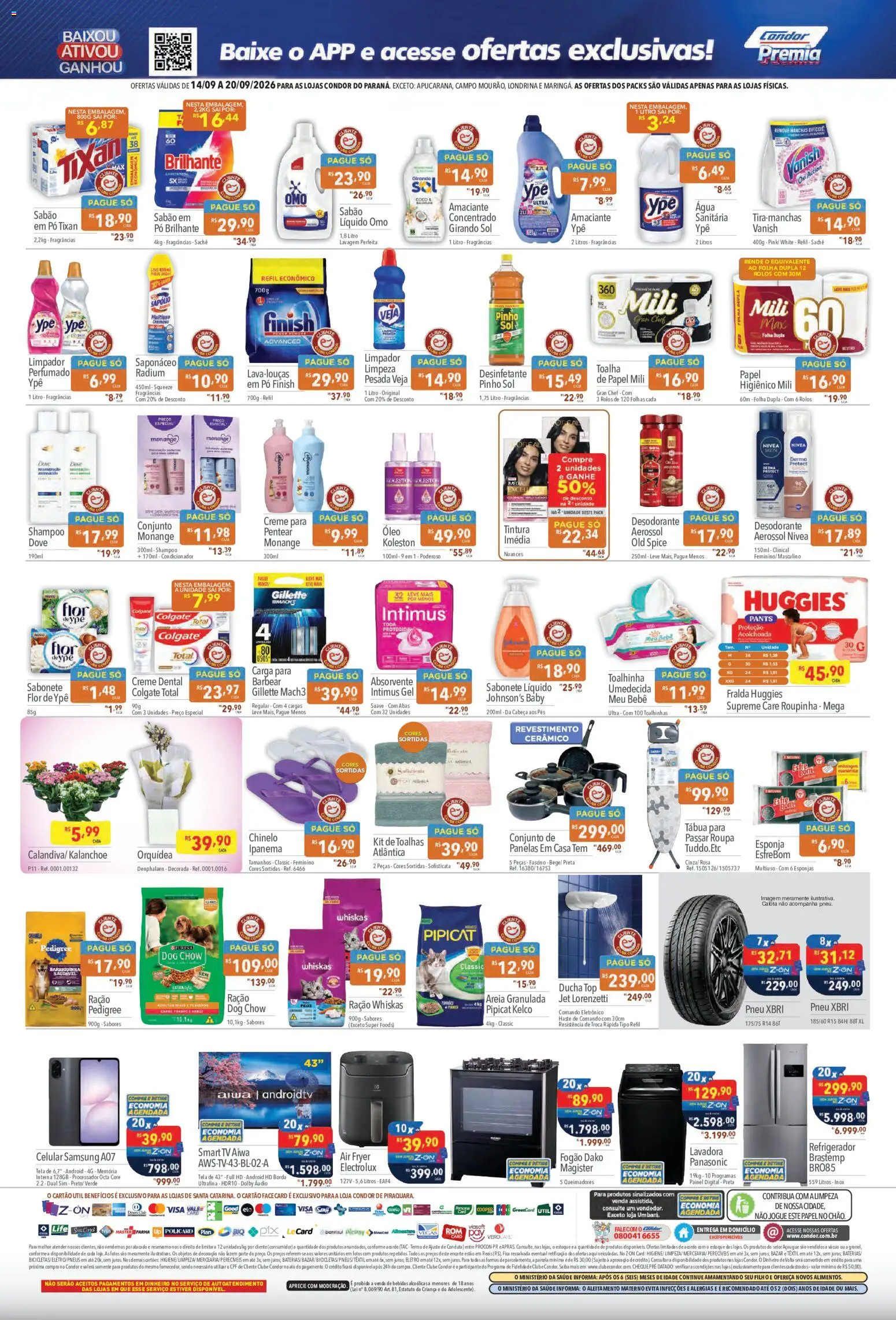 Supermercados Condor Folheto - válido de 14/09/2026 | Página: 4 | Produtos: Denphalaen, Girando sol, Tv, Sabonete