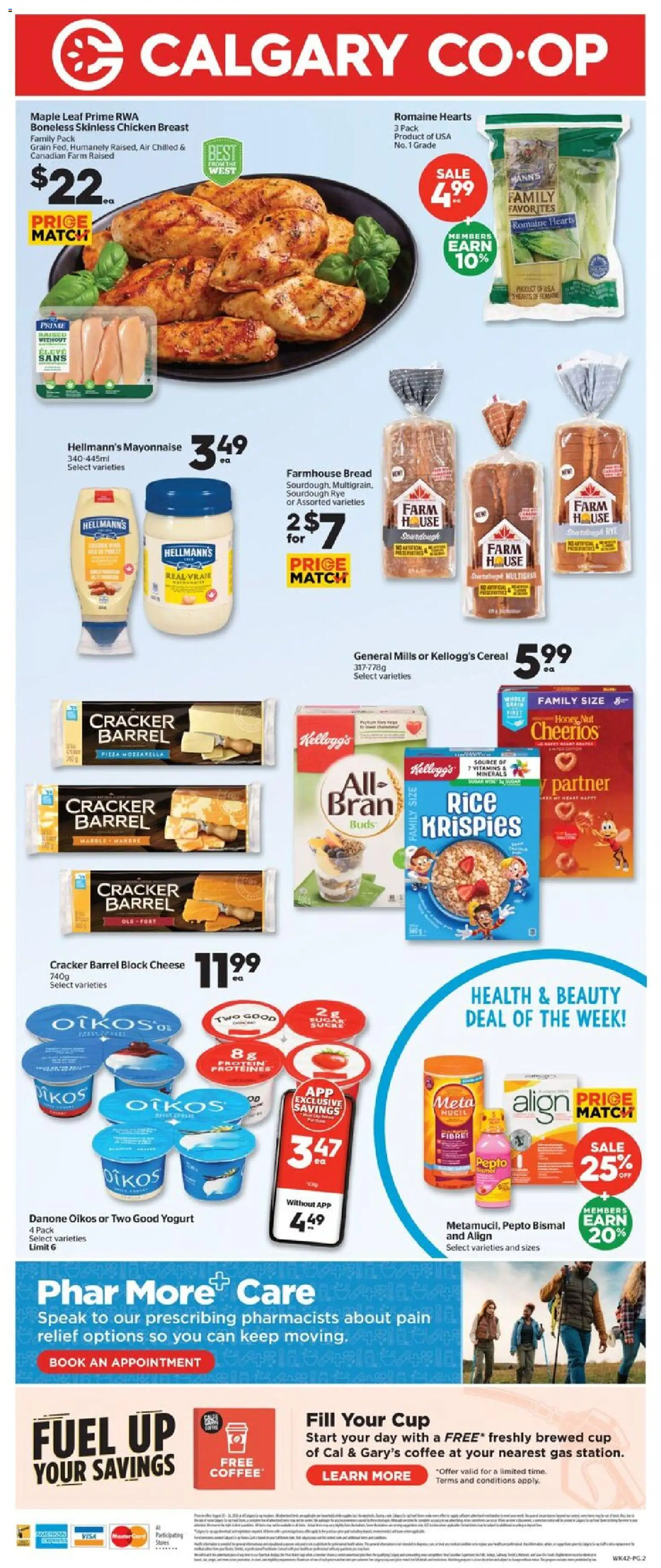 Calgary Co-op flyer valid from Aug 20, 2026 | Page: 2 | Products: Rice, Mozzarella, Yogurt, Chicken