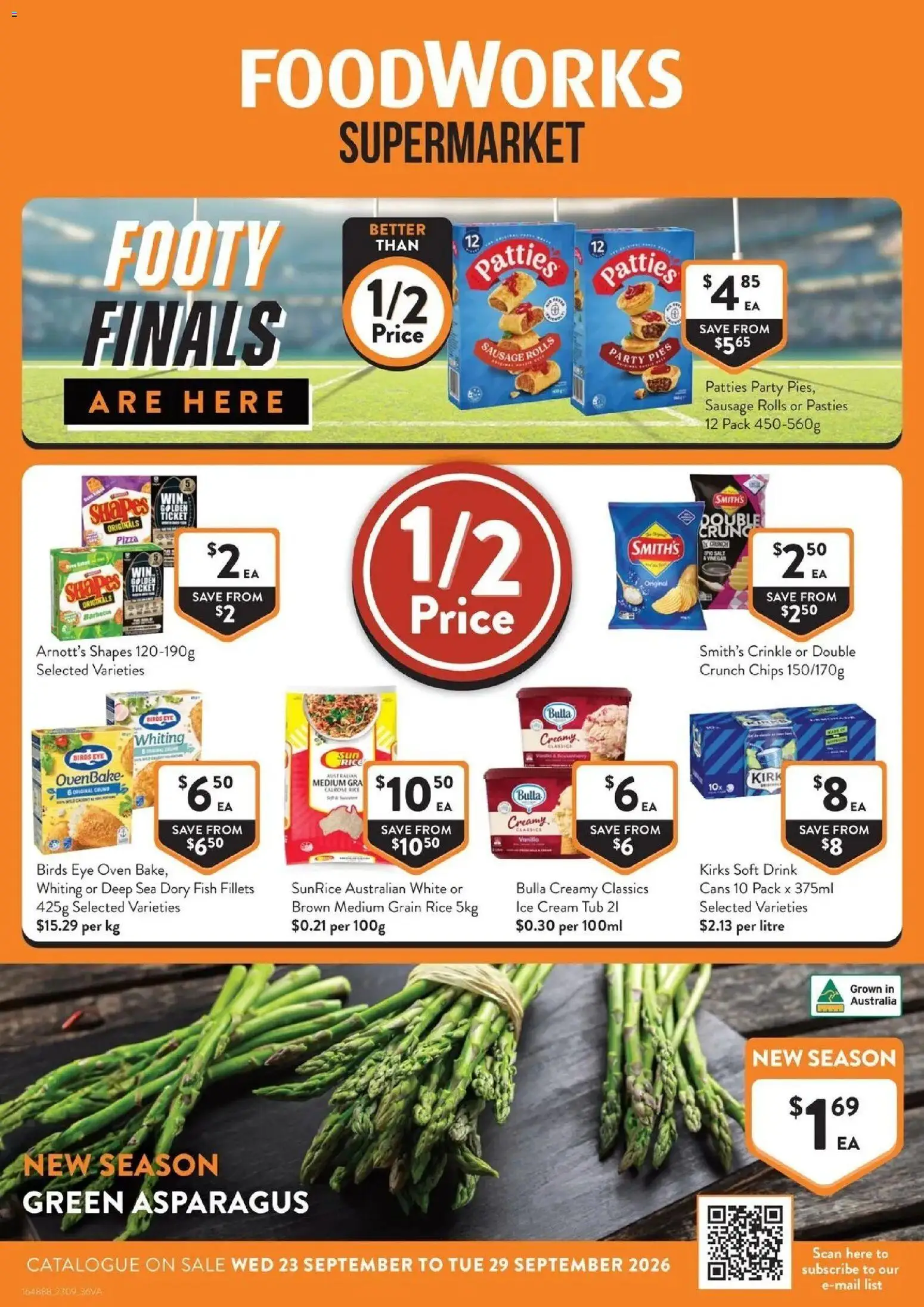 Foodworks catalogue Deer Park - 23/09/2026 > weekly / monthly specials | Page: 1 | Products: Rice, Cream, Ice cream, Asparagus