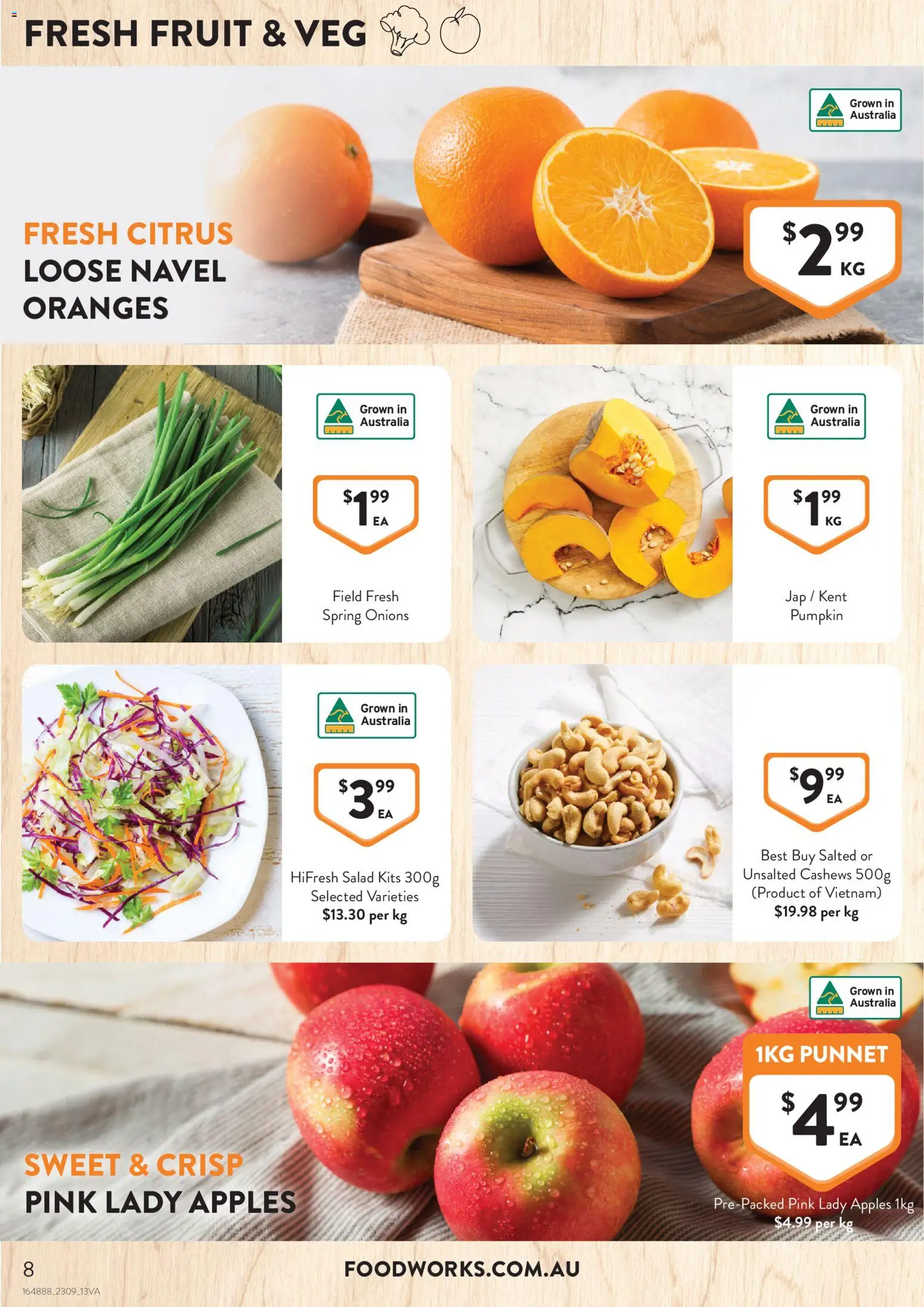 Foodworks catalogue - valid from 23/09/2026 | Page: 8 | Products: Kits, Apples, Fruit, Citrus