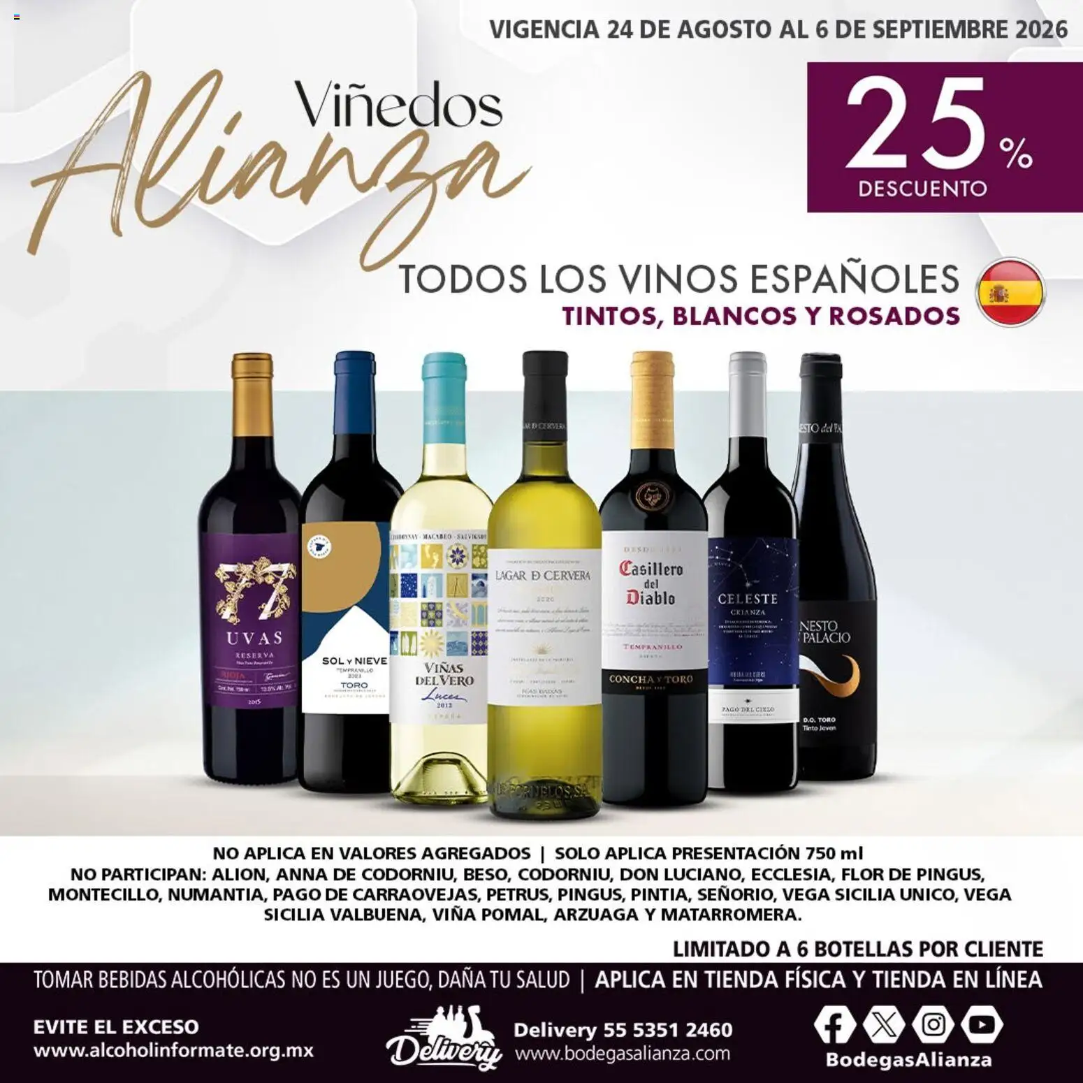 Nuevas ofertas de Bodegas Alianza válidas en toda la República Mexicana desde el 24/08/2026. ¡Encuentra las mejores ofertas en Bodegas Alianza catálogo Viñedos Alianza! | Página: 4 | Productos: Uvas, Bebidas