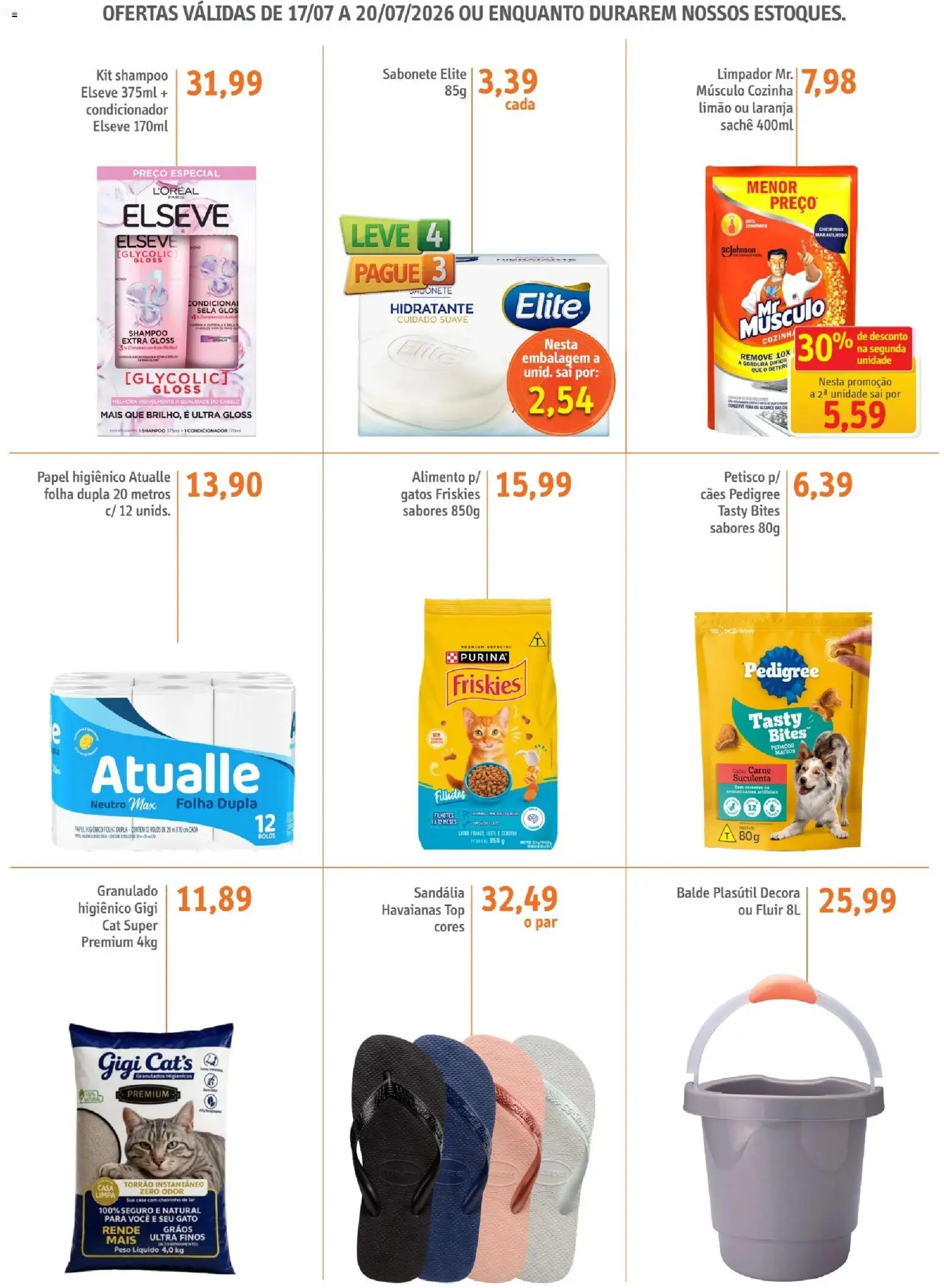 Sonda Folheto - válido de 17/07/2026 | Página: 5 | Produtos: Leite, Sabonete, Granulado, Balde