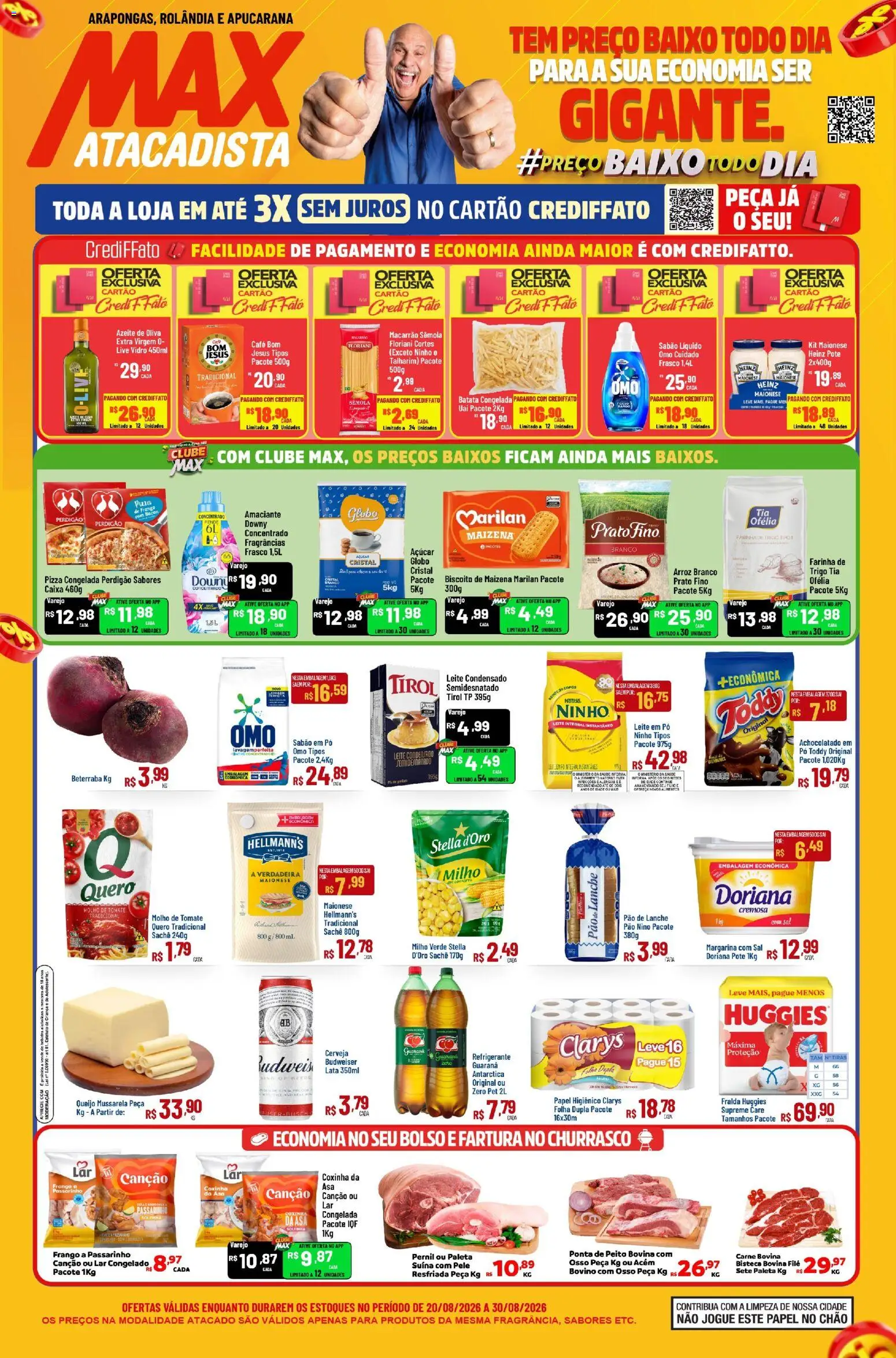 Max Atacadista Folheto - válido de 20/08/2026 | Página: 1 | Produtos: Achocolatado, Frango, Maionese, Leite condensado